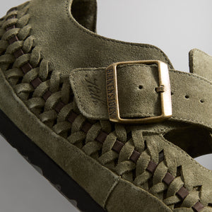 Kith for Birkenstock London Braided Shearling - Olive Night