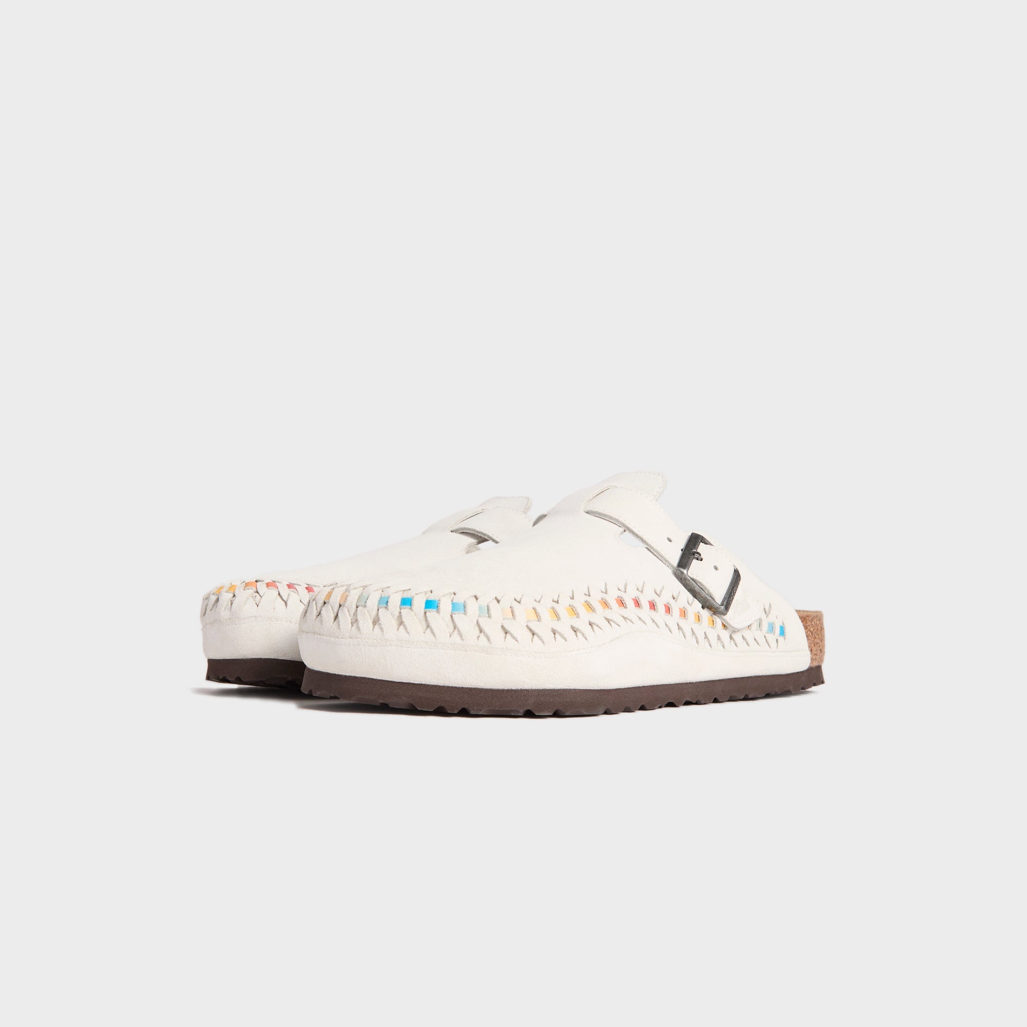 Kith for Birkenstock Suede Boston Braided - Antique White / Tie Dye