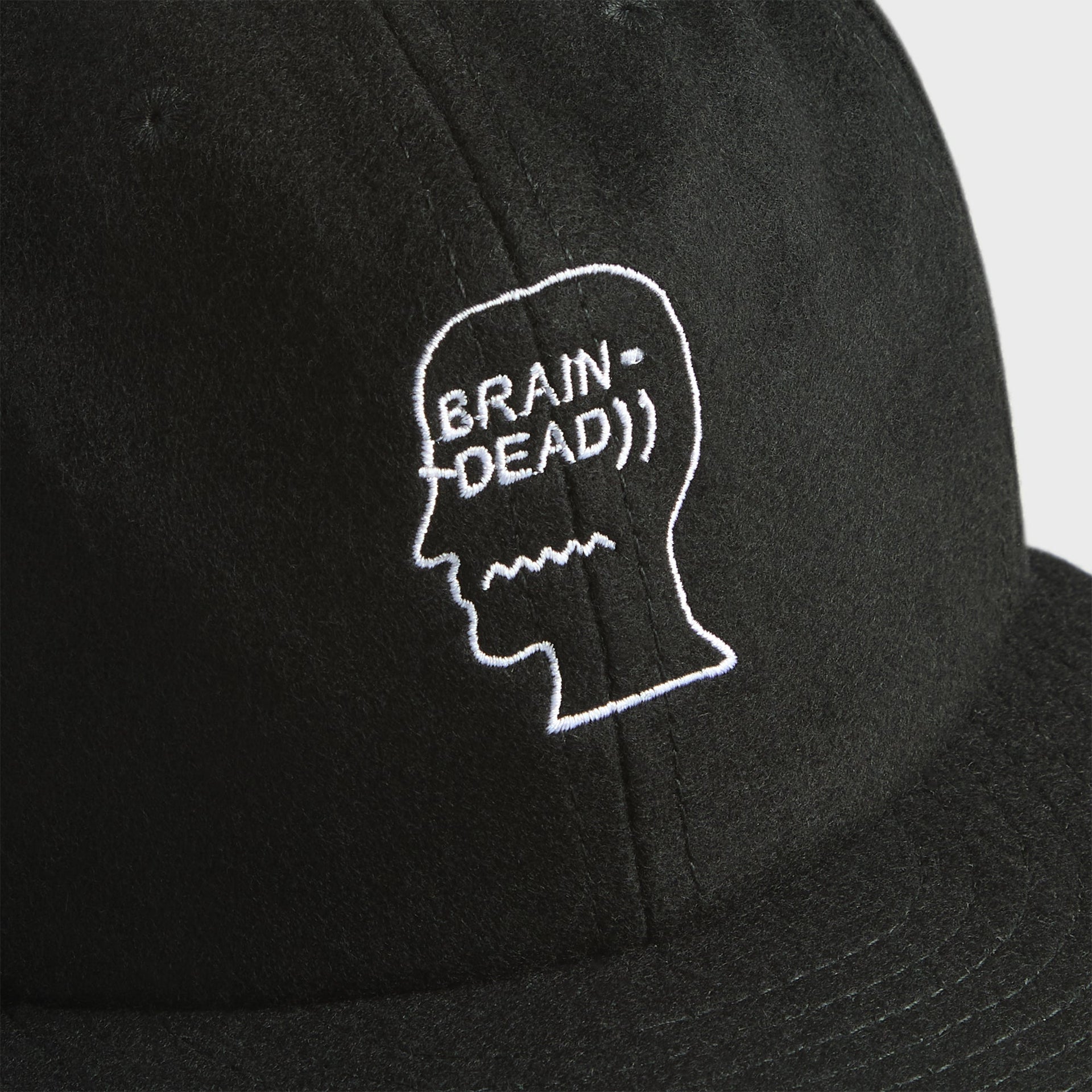 Brain Dead Flannel Logohead 6 Panel Cap - Black