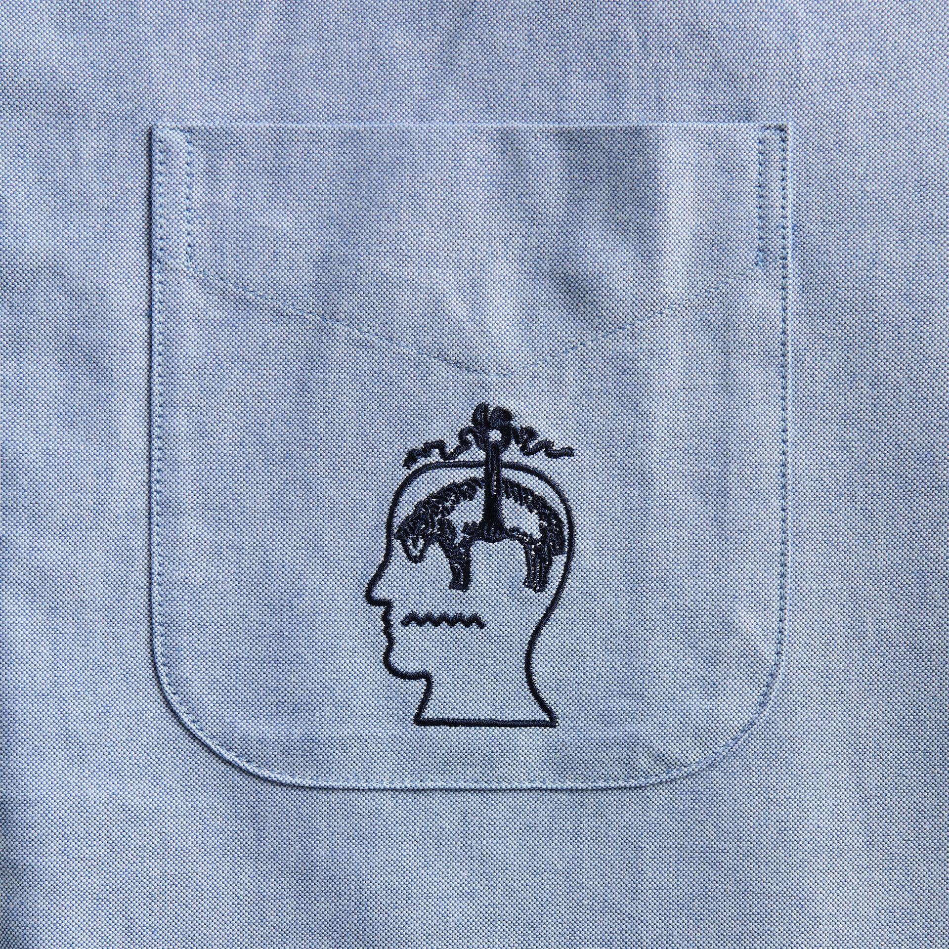 Brain Dead x Brooks Brothers California Selvedge Oxford Button Up - Blue