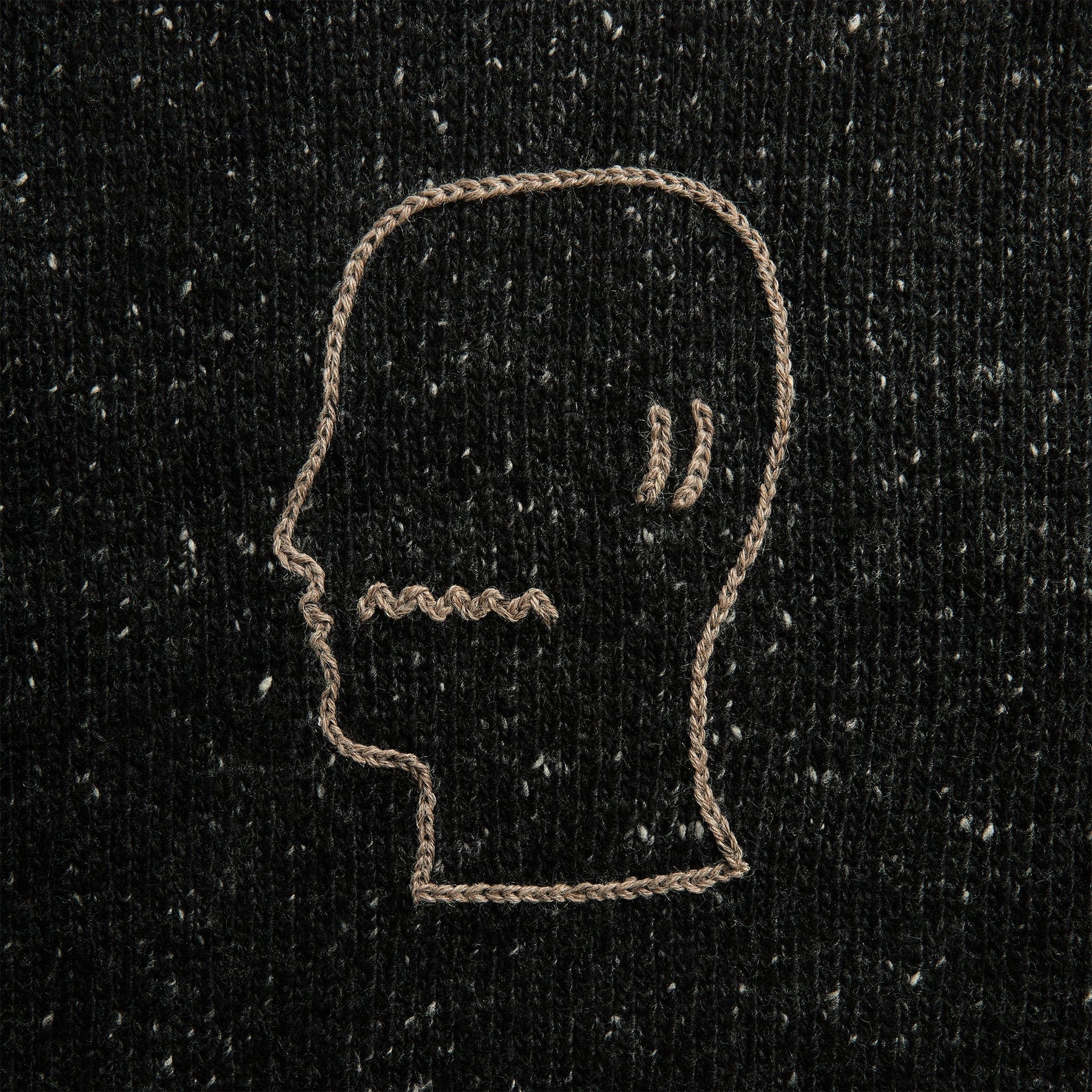 Brain Dead Logohead Alpaca Crewneck Sweater - Charcoal