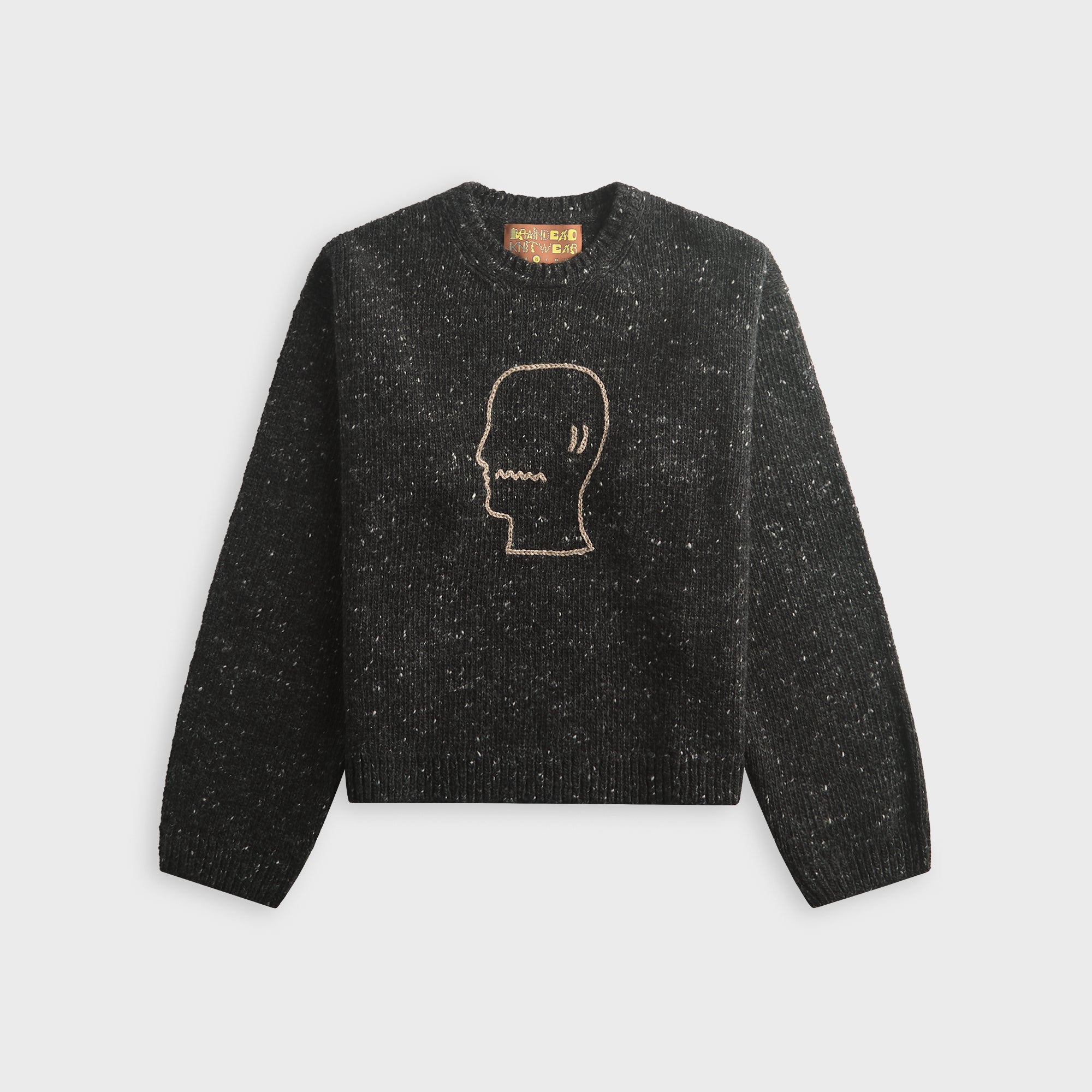 Brain Dead Logohead Alpaca Crewneck Sweater - Charcoal – Kith