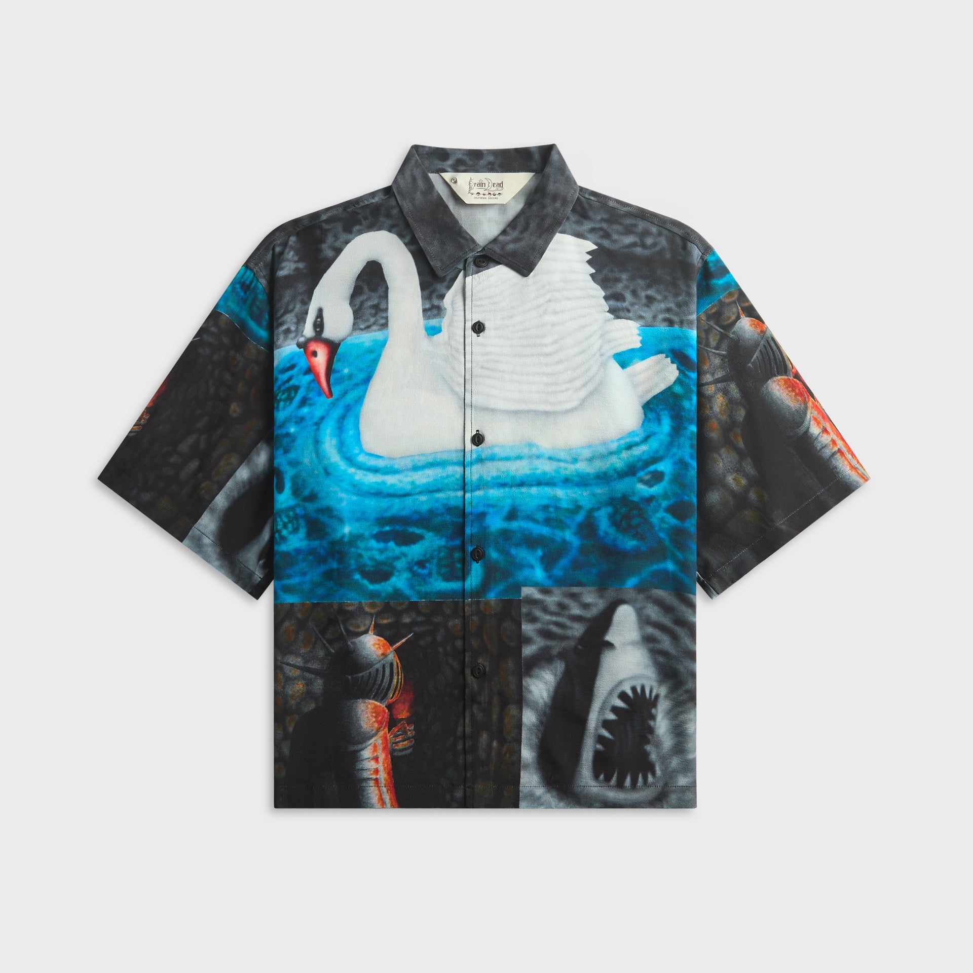 Brain Dead Copia Short Sleeve Button Down Shirt - Black Multi