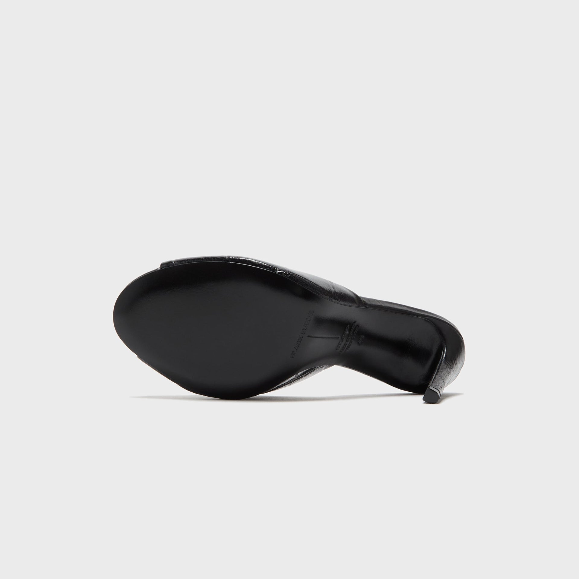 Black Suede Studio Alessia - Black Croc Leather