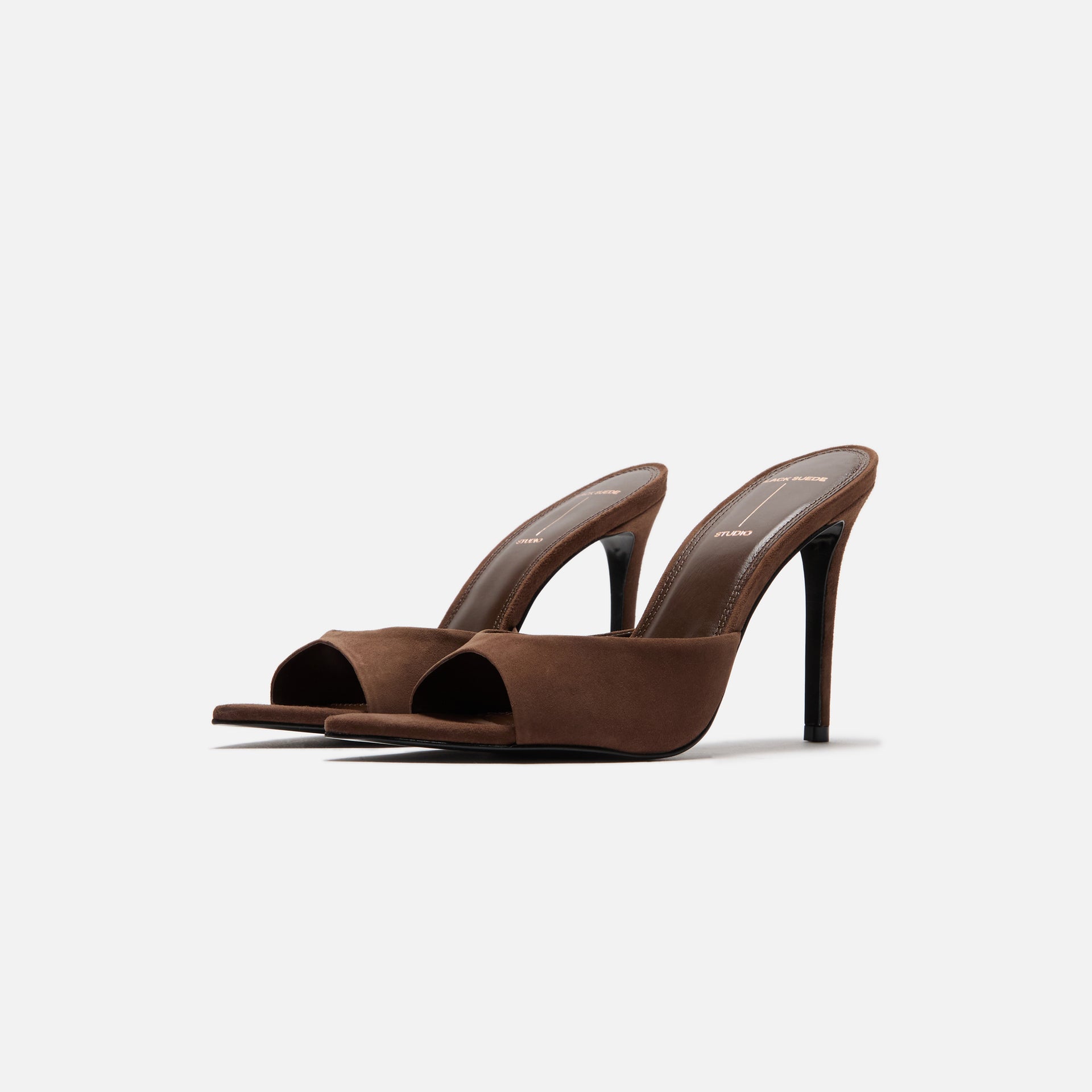 Black Suede Studio Brea Suede Mule - Brown