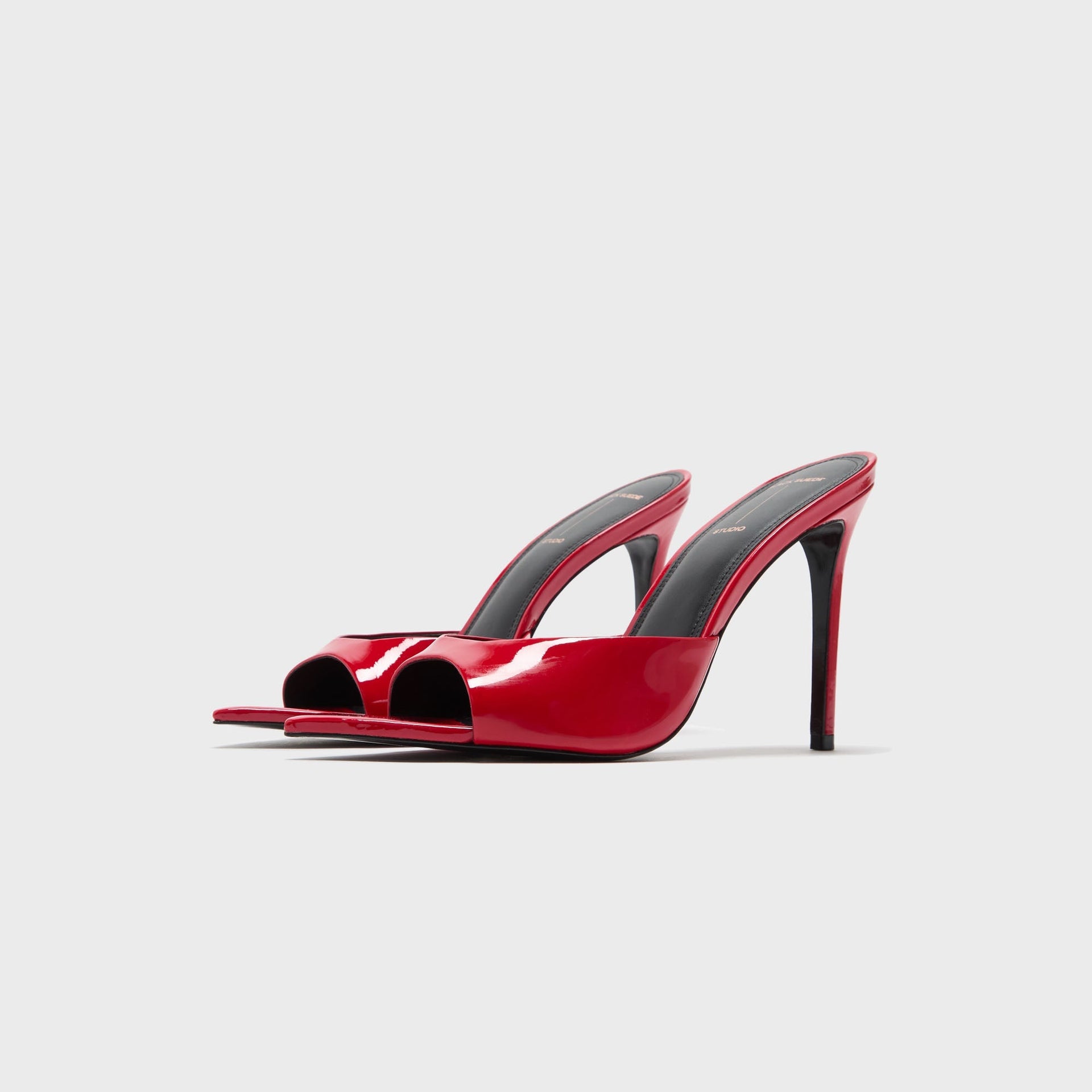 Black Suede Studio Brea Patent Leather Mule - Cherry