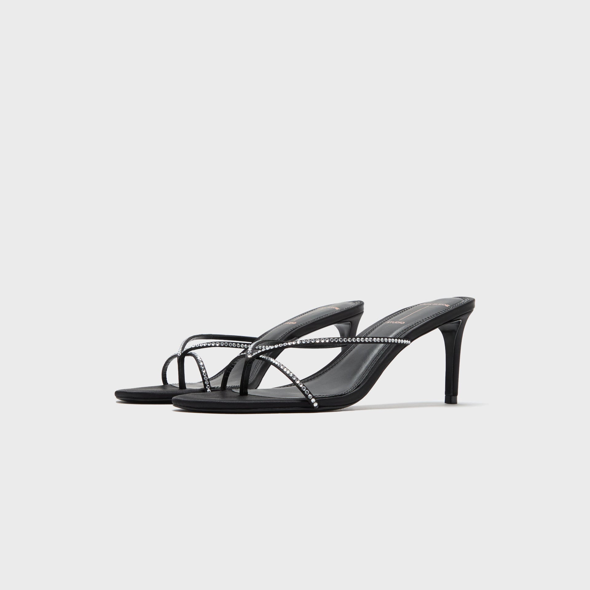 Black Suede Studio Jade 65 - Black Satin Embellished
