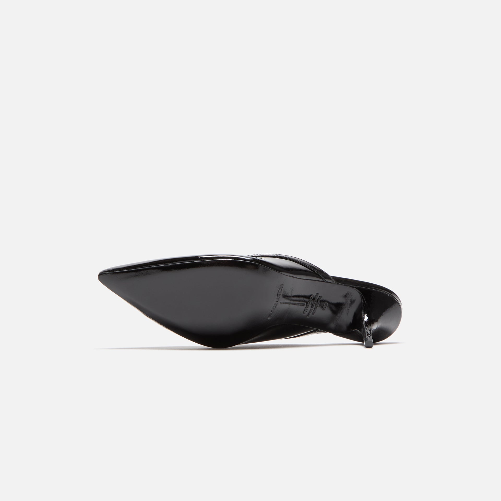 Black Suede Studio Moon 65 Mule - Black Patent