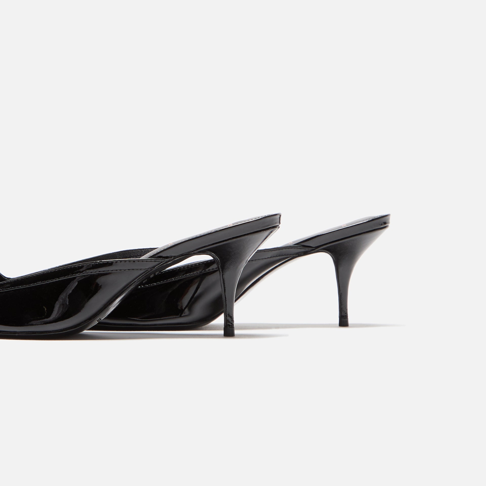 Black Suede Studio Moon 65 Mule - Black Patent