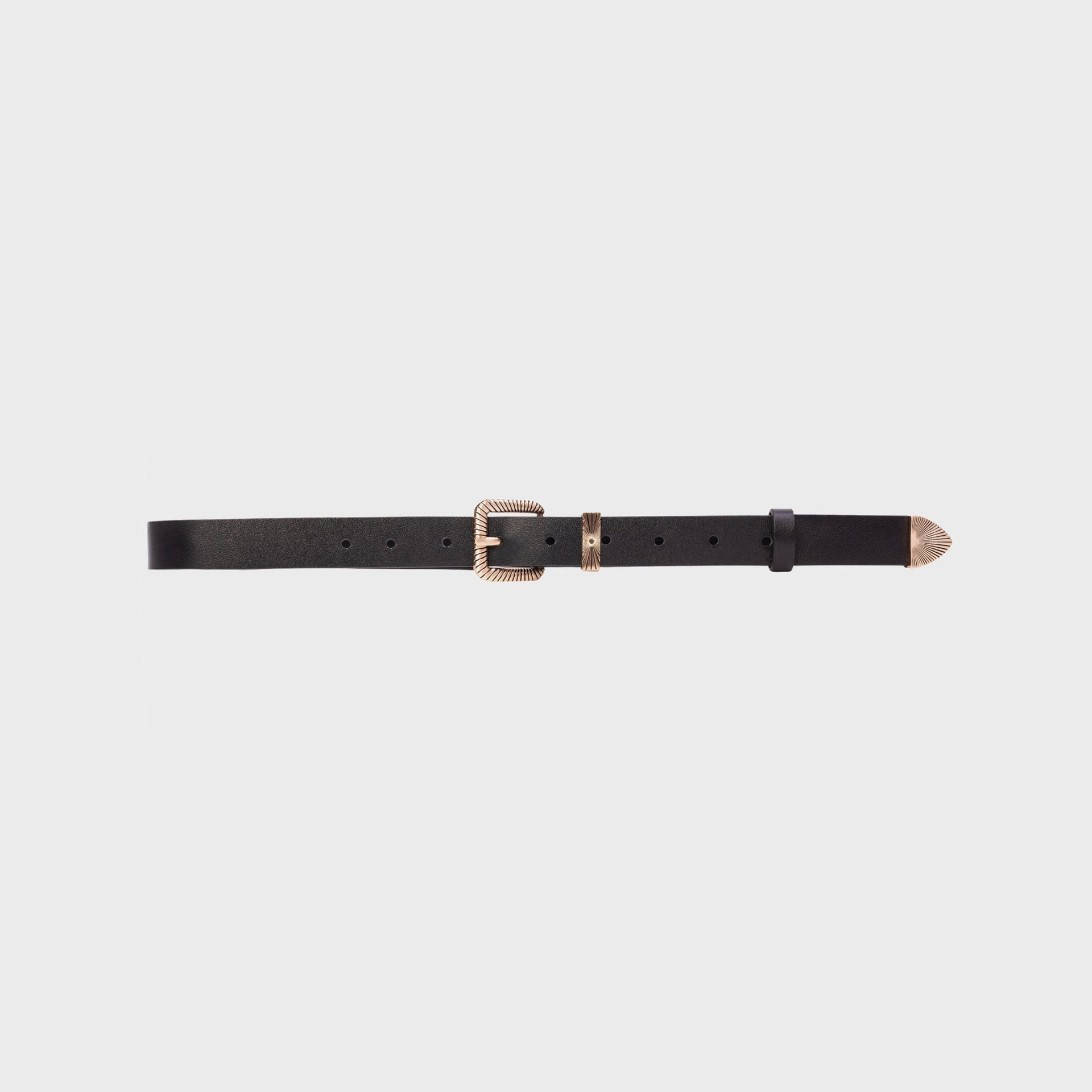 Black Suede Studio Una Belt - Black Leather