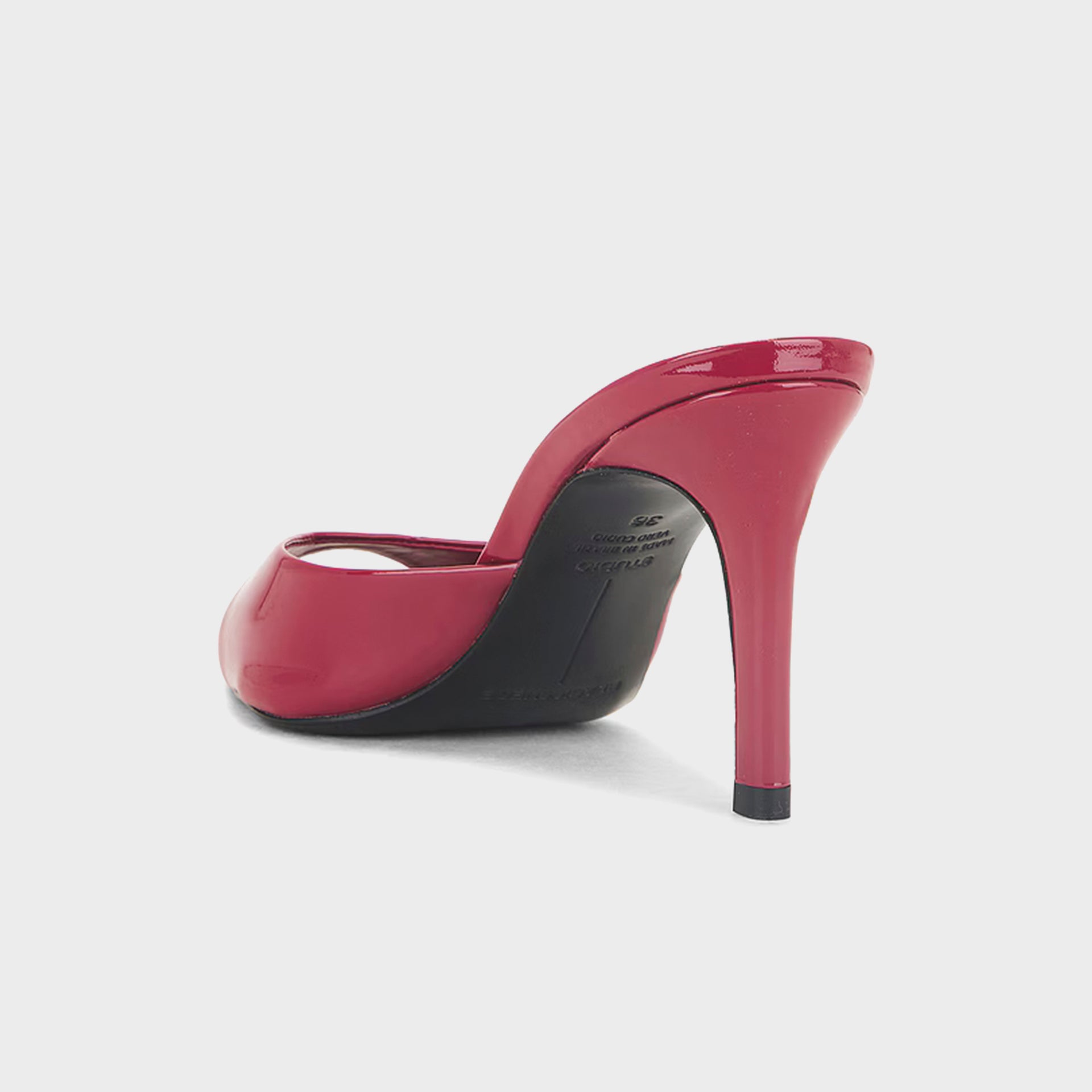 Black Suede Studio Brea Patent Leather Mule - Cherry