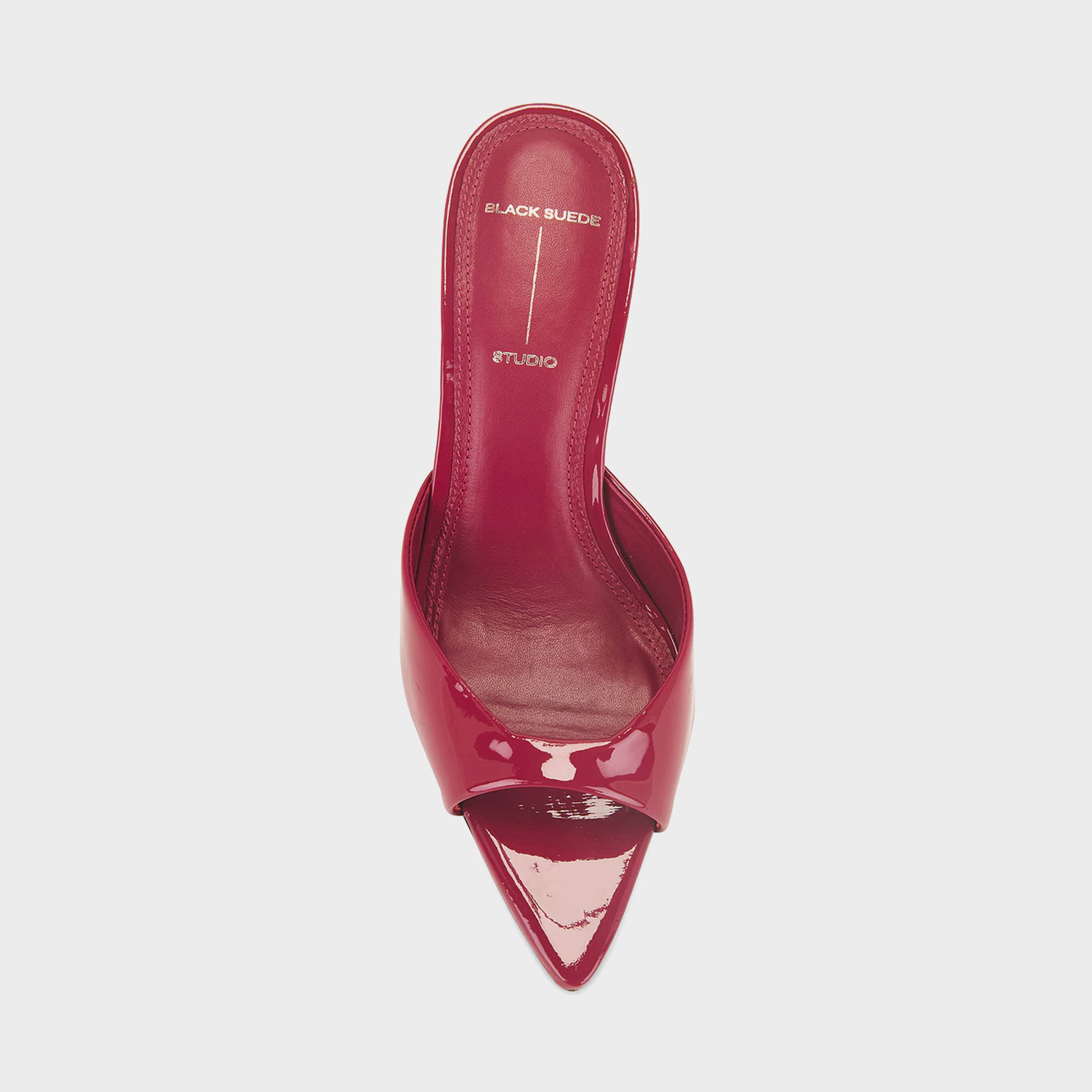 Black Suede Studio Brea Patent Leather Mule - Cherry