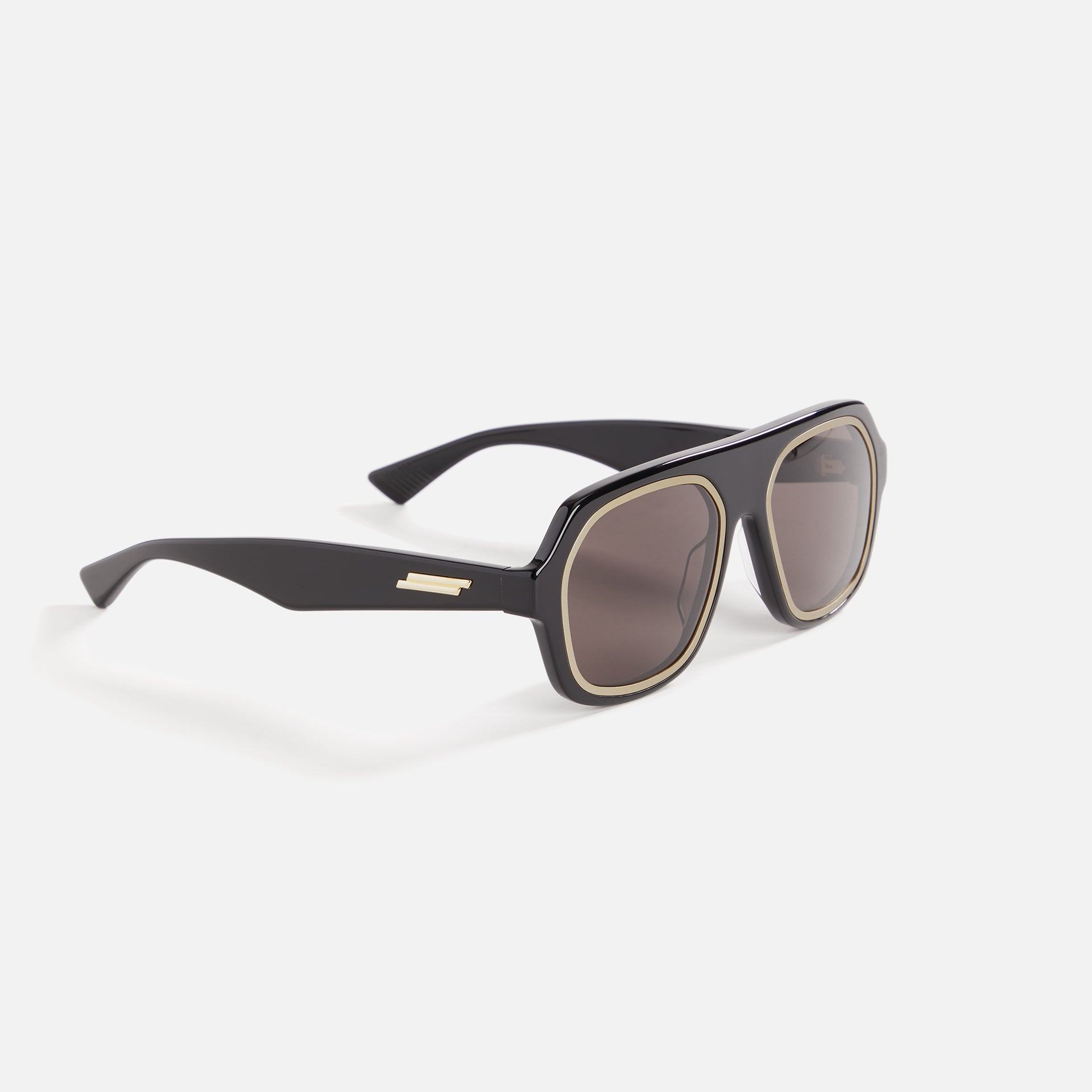 Bottega Veneta Rim Aviator - Black / Grey