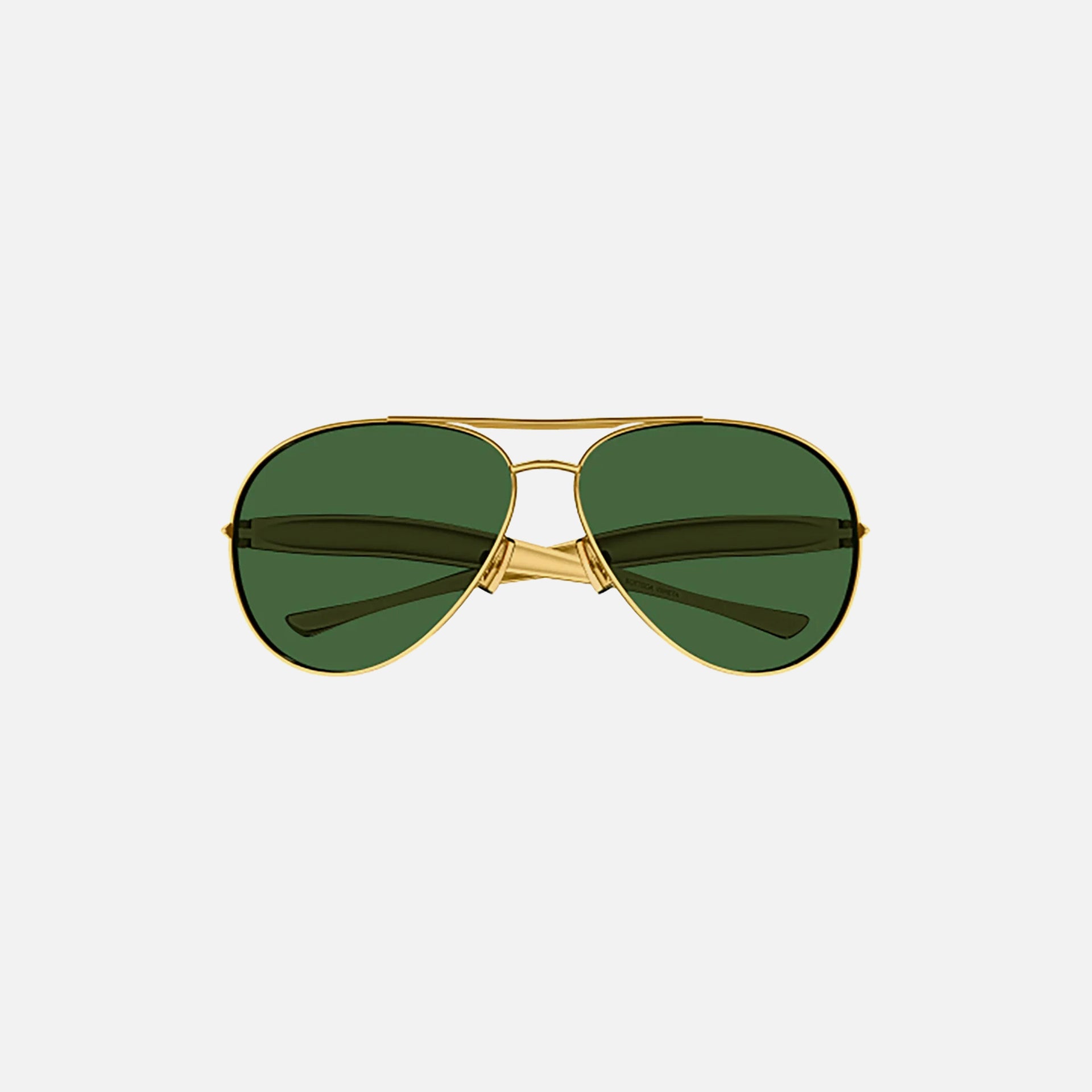 Bottega Veneta Metal 64 Aviator Frame Sunglasses - Gold