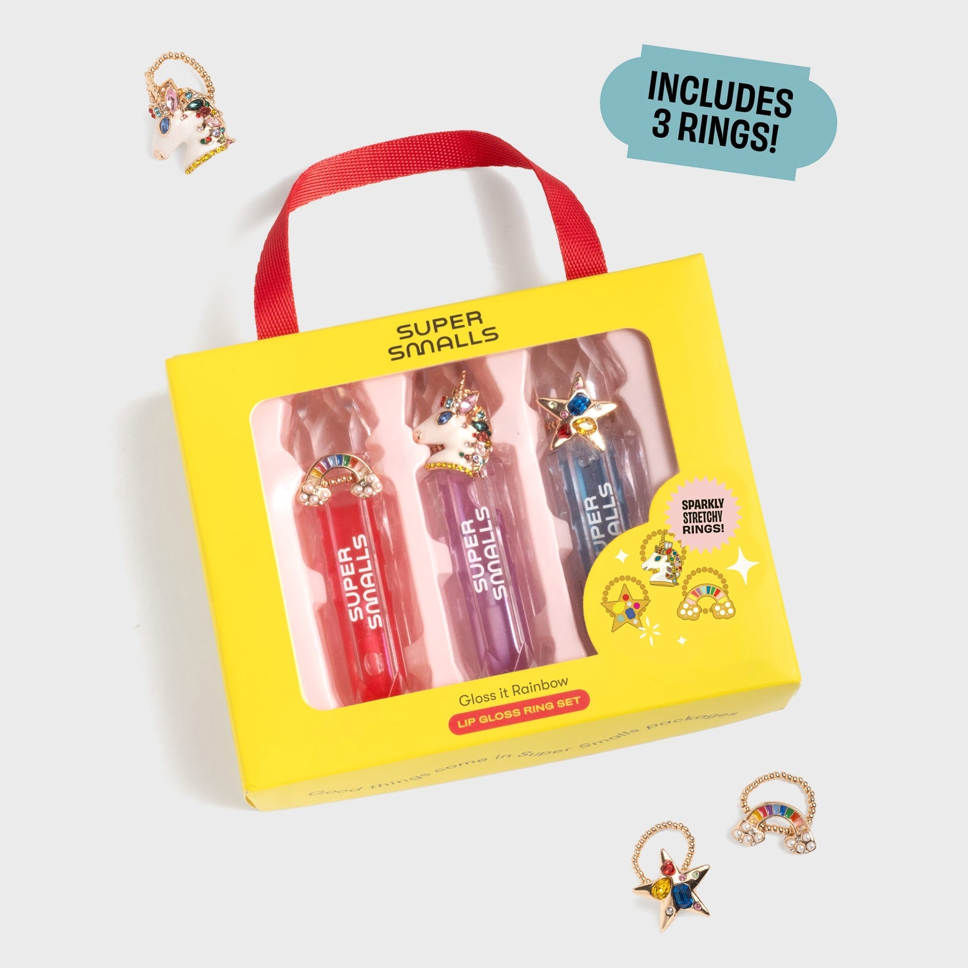 Super Smalls Gloss It Rainbow Lip Gloss Ring Set