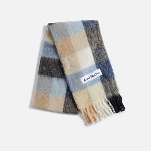 Acne Studios Vally Scarf - Blue / Beige / Black