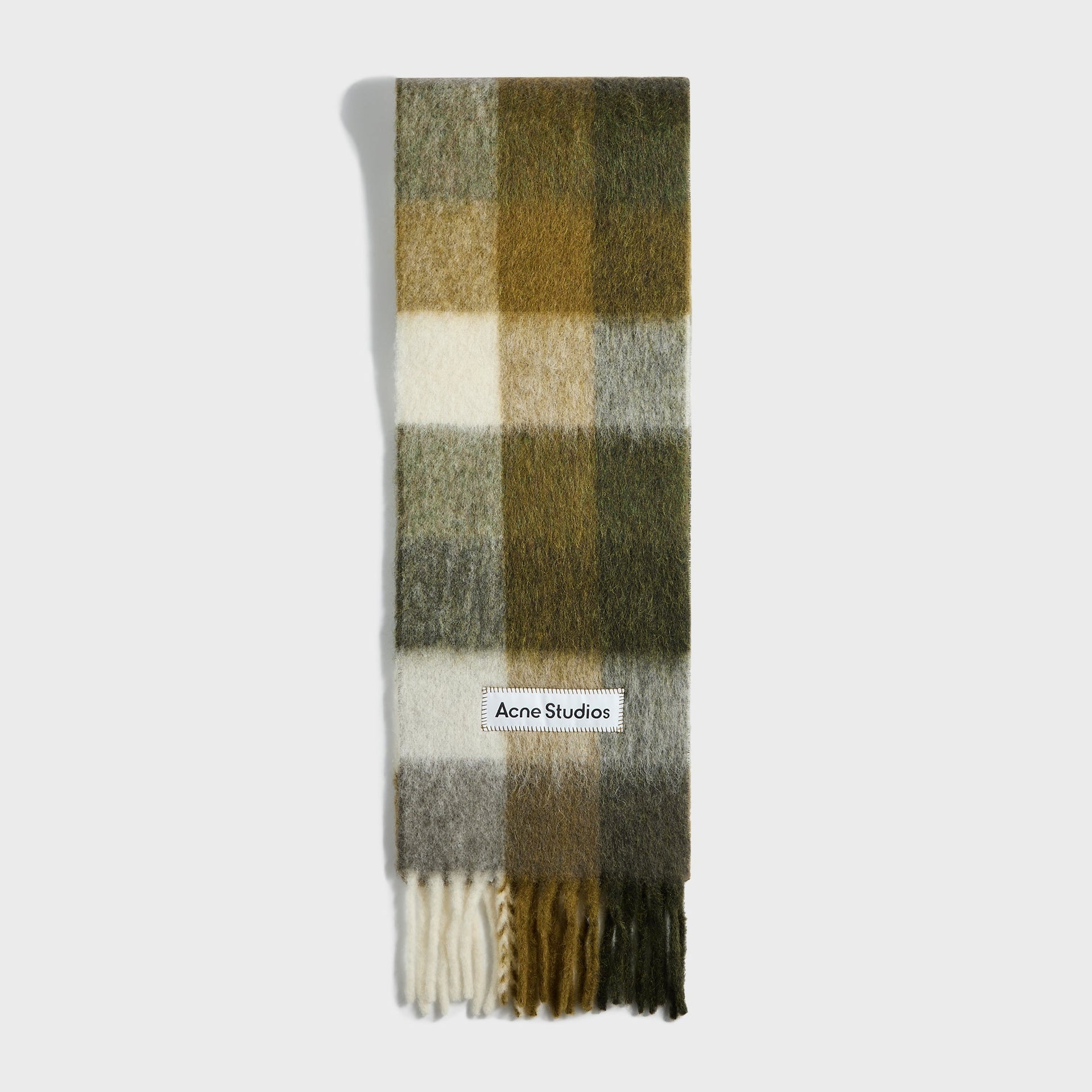 Acne Studios Vally Scarf in Taupe / Green / Black