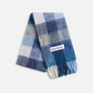 Acne Studios Vally Scarf - Indigo / Grey / Blue