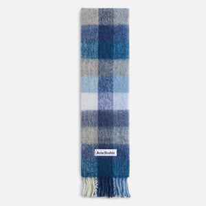 Acne Studios Vally Scarf - Indigo / Grey / Blue