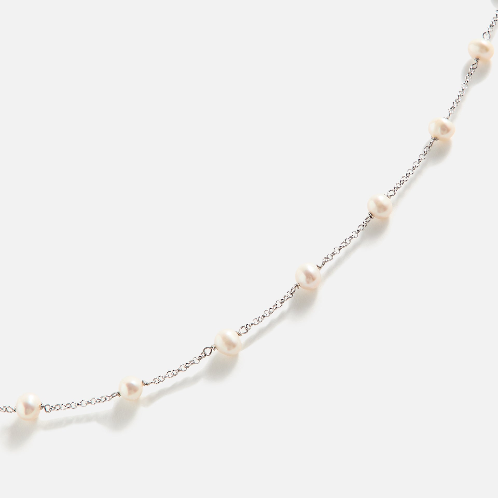 VEERT The Classic Pearl Chain - White Gold