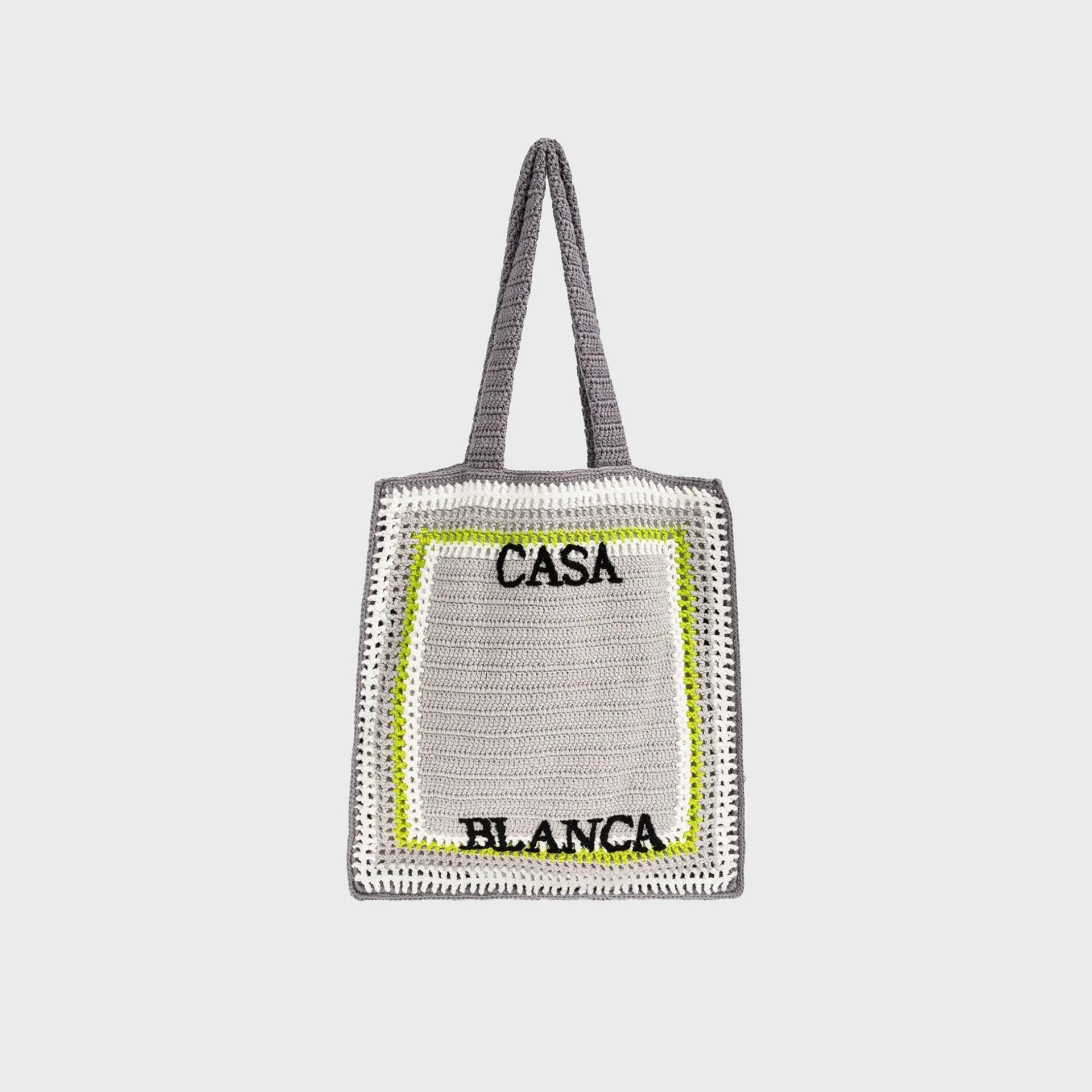 Casablanca Stripe Crochet Bag - Grey