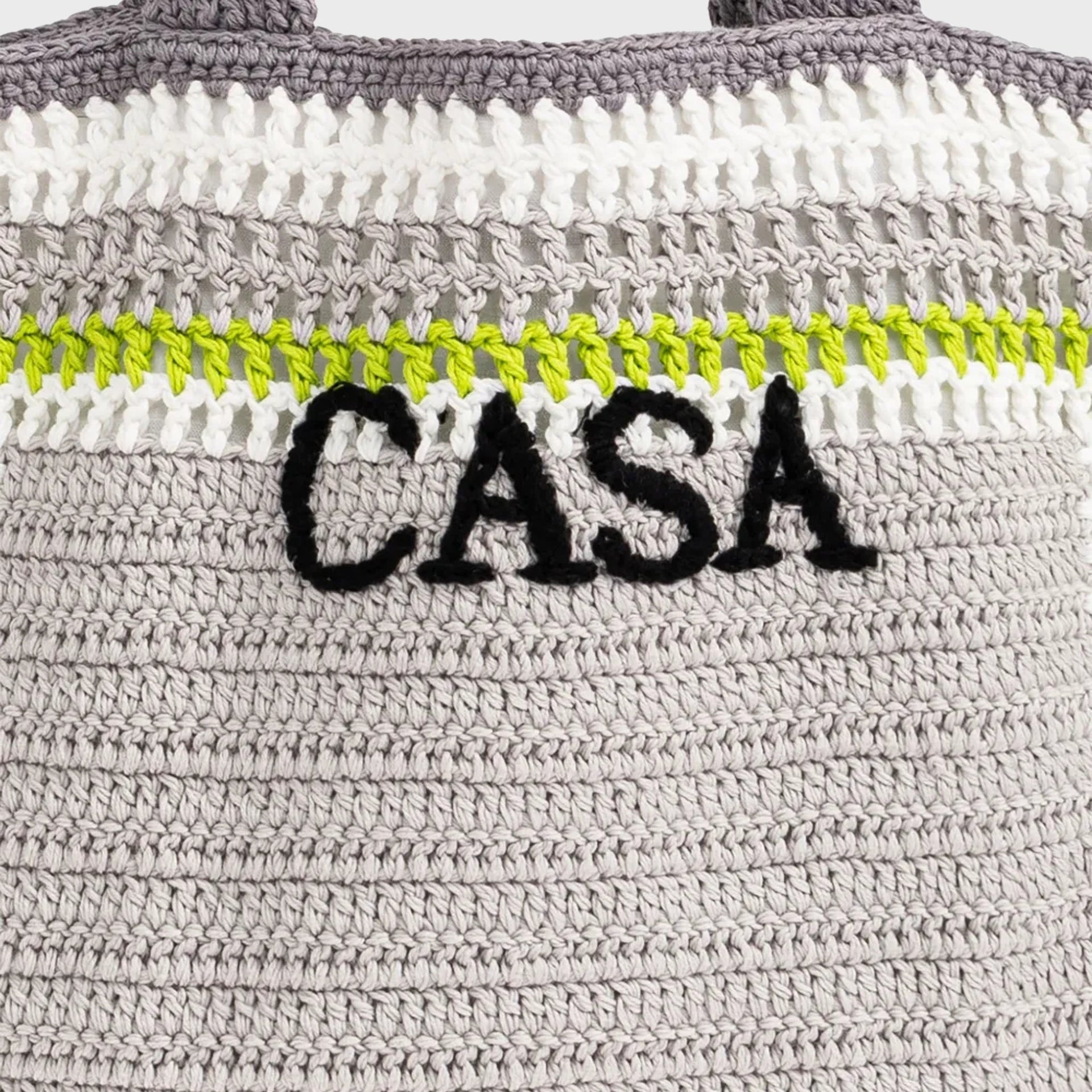Casablanca Stripe Crochet Bag - Grey
