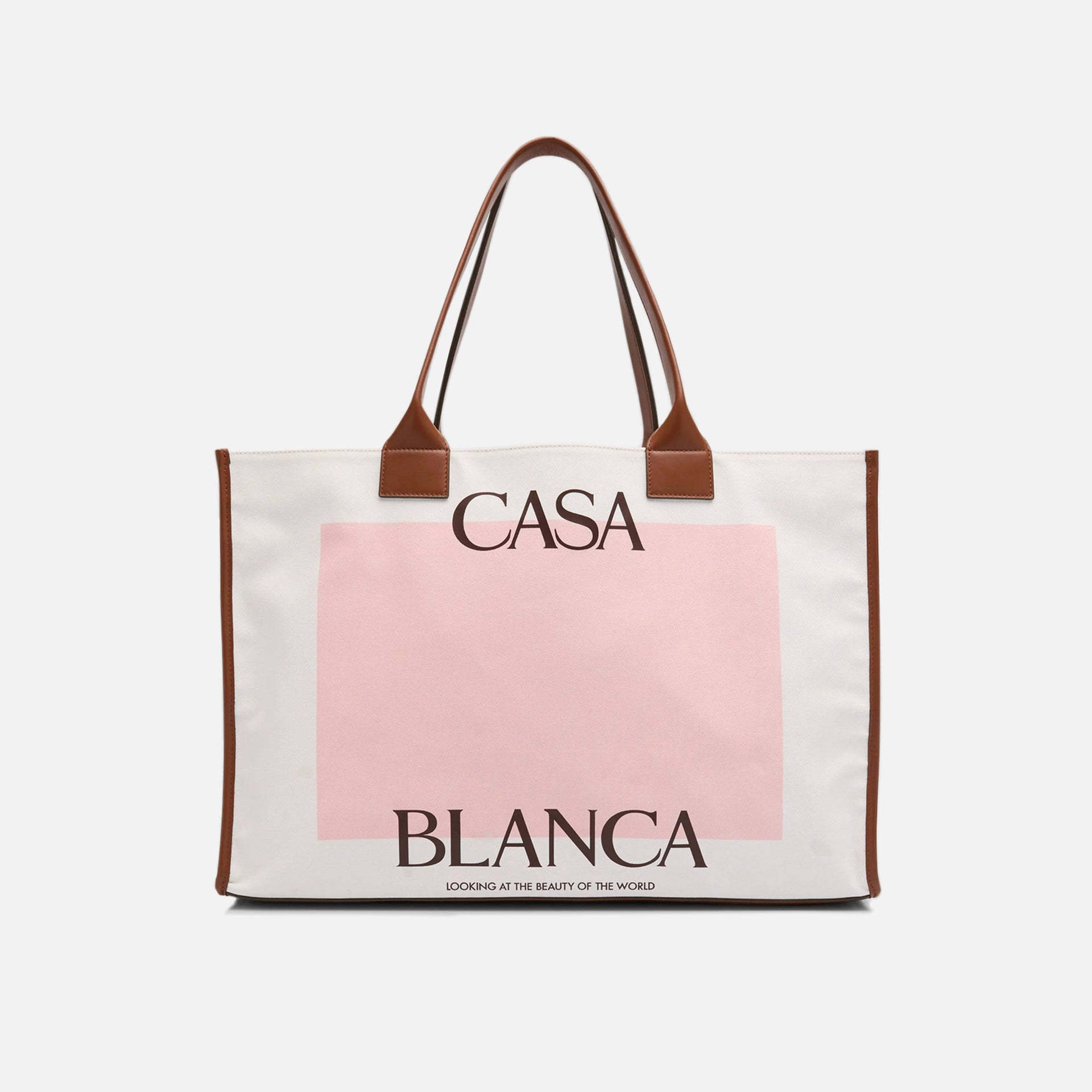 Casablanca Large Casa Tote - Pale Pink / Brown