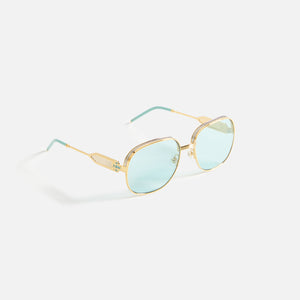 Casablanca Square Metal Sunglasses With Solid Lens - Yellow Gold