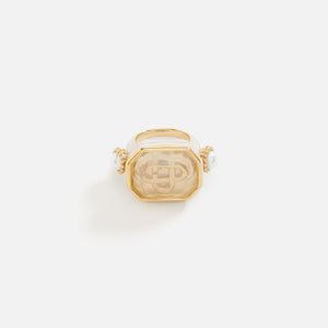 Casablanca Pearl & Stone Gradient Ring - White / Gold