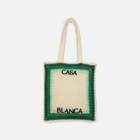 Casablanca Cotton Crochet Bag - Green Multi