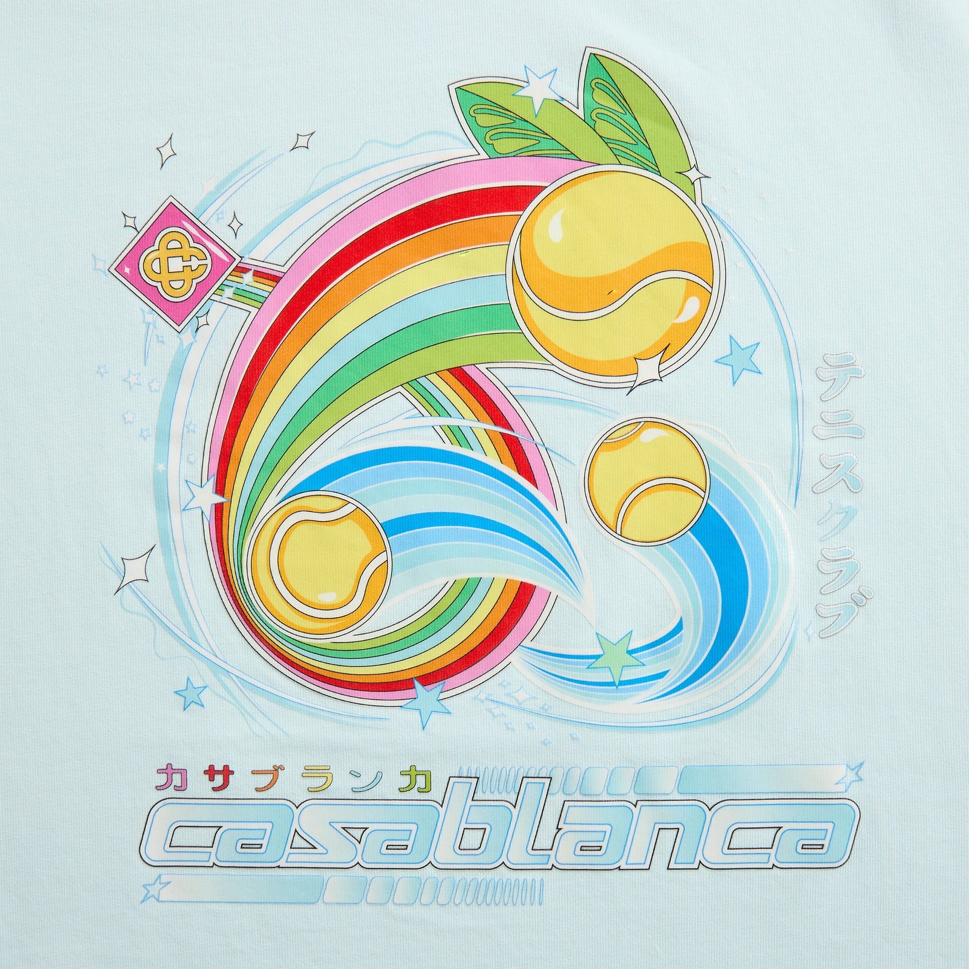 Casablanca Manga Tennis Ball Tee - Pale Blue