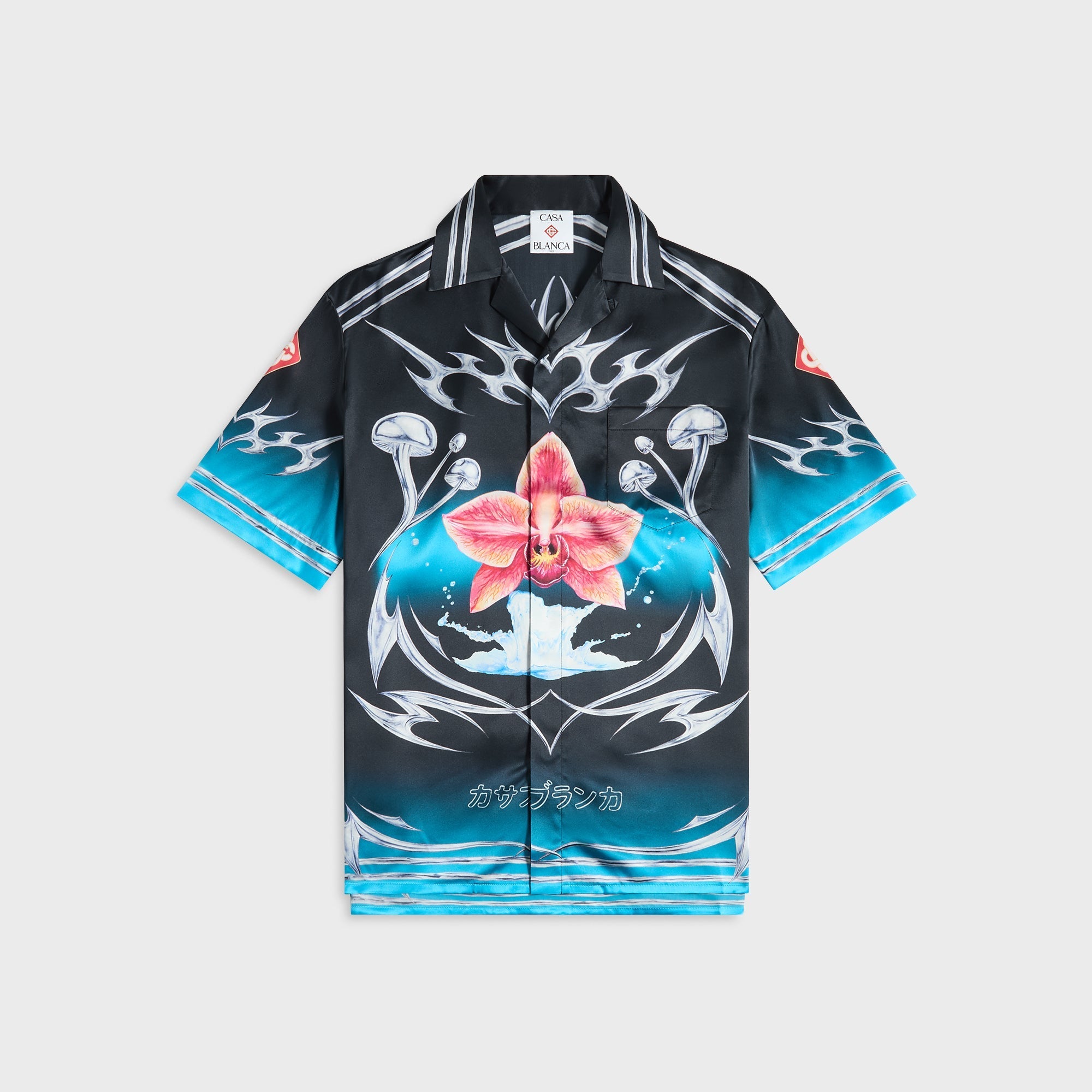 Casablanca Cuban Collar Short Sleeve Shirt - Black – Kith