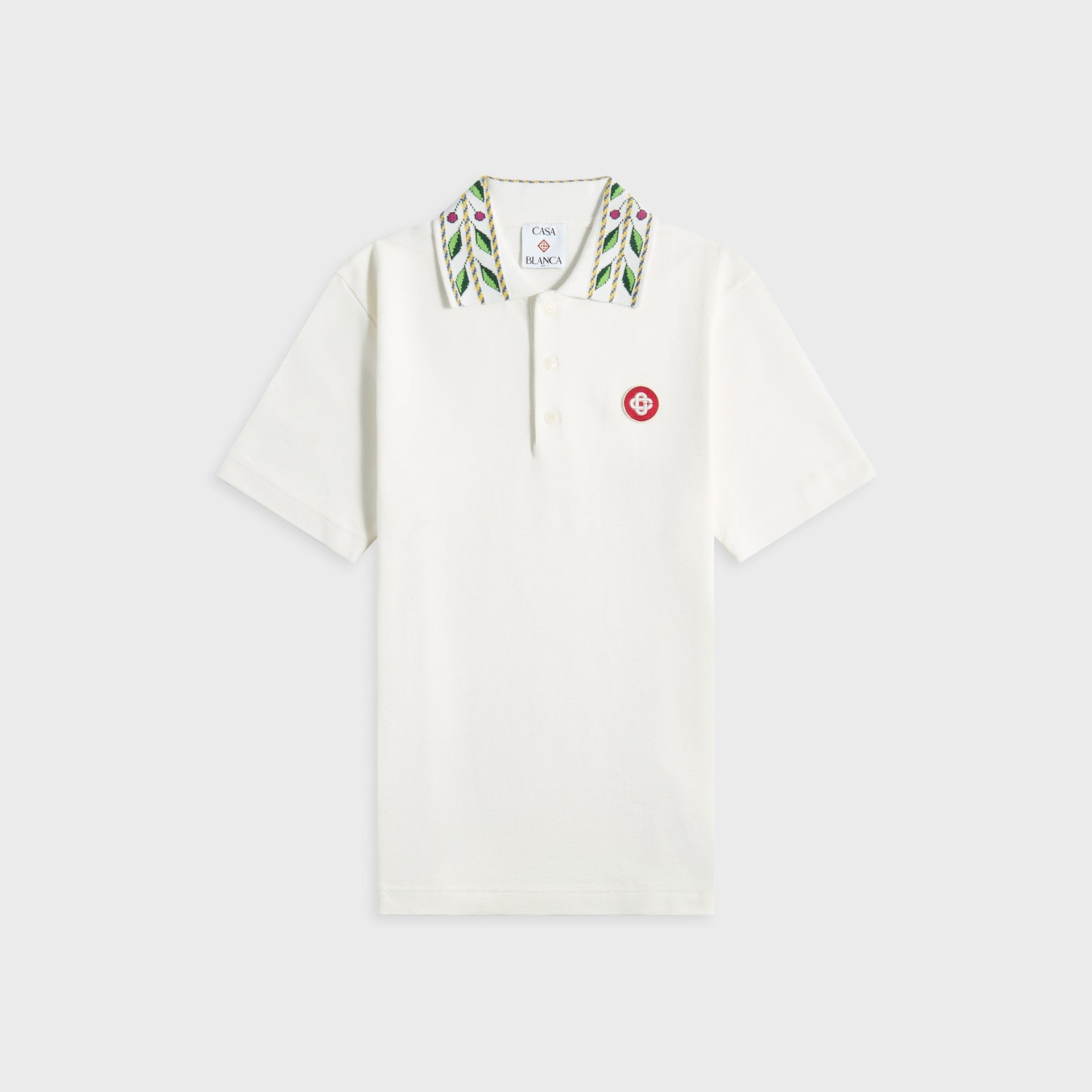 Casablanca Classic Laurel Pique Polo in OffinWhite