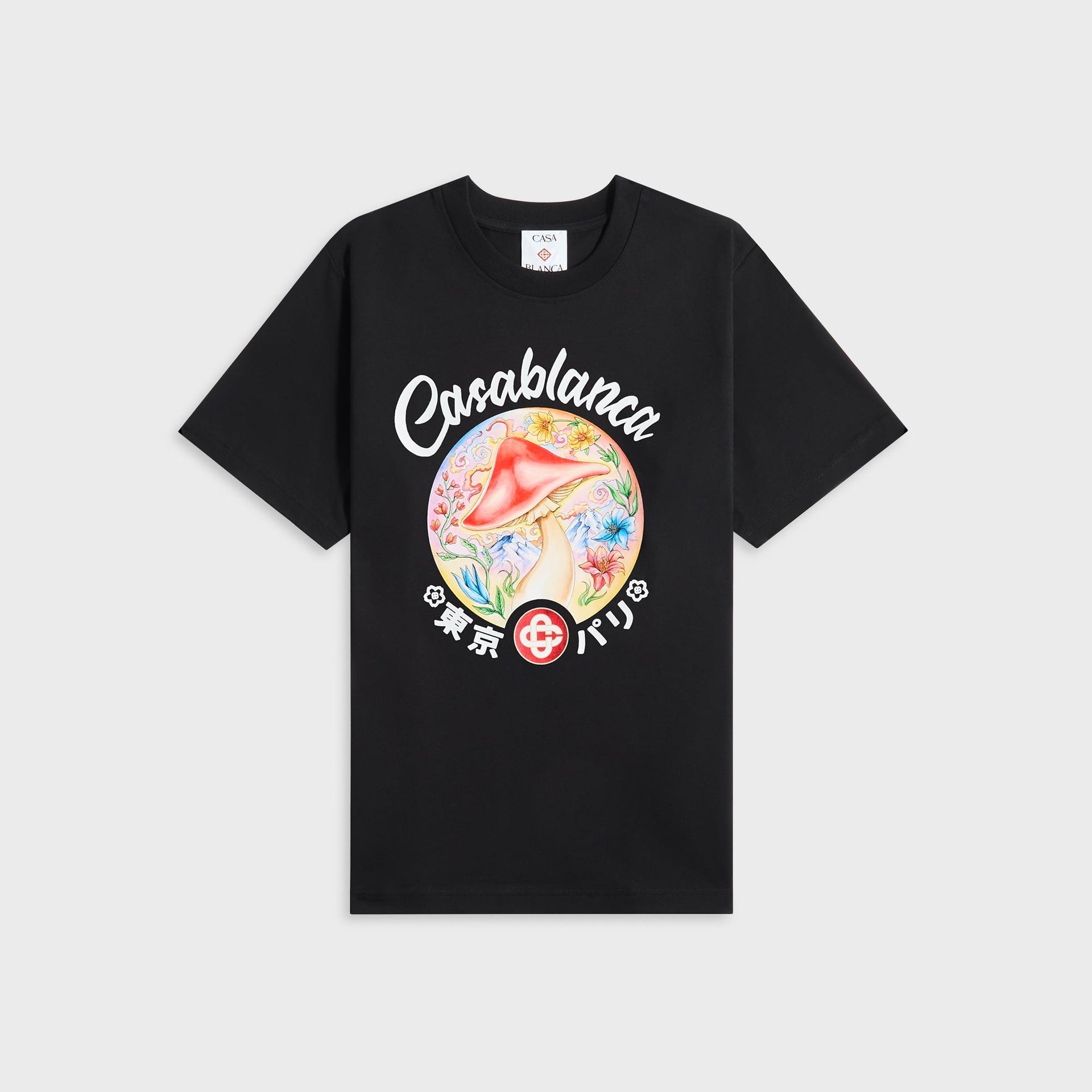 Casablanca Mushroom Emblem Printed Tee in Black
