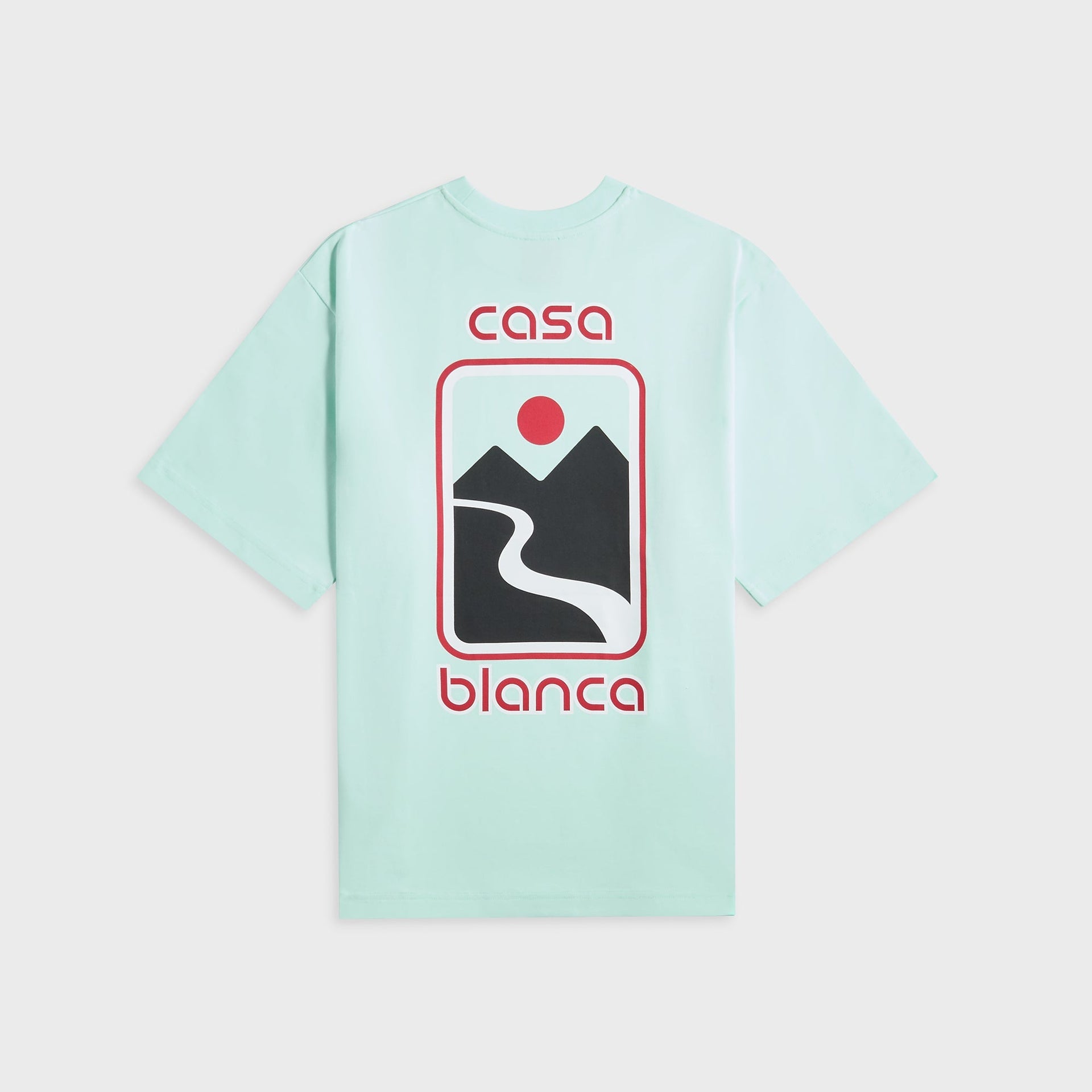 Casablanca Sunset Valley Screen Printed Oversized Tee in Mint