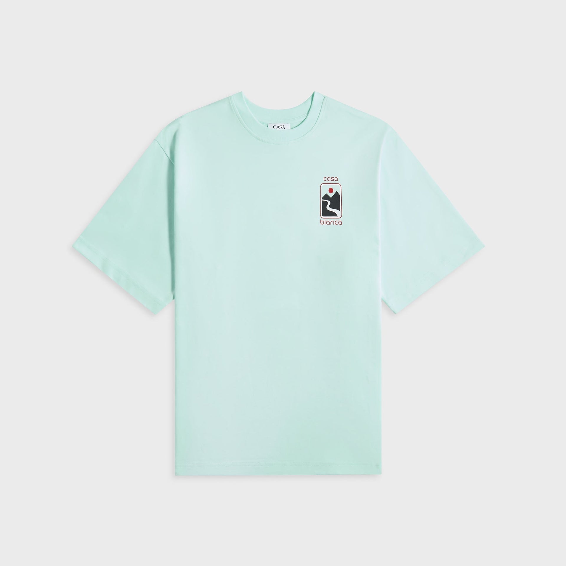 Casablanca Sunset Valley Screen Printed Oversized Tee in Mint