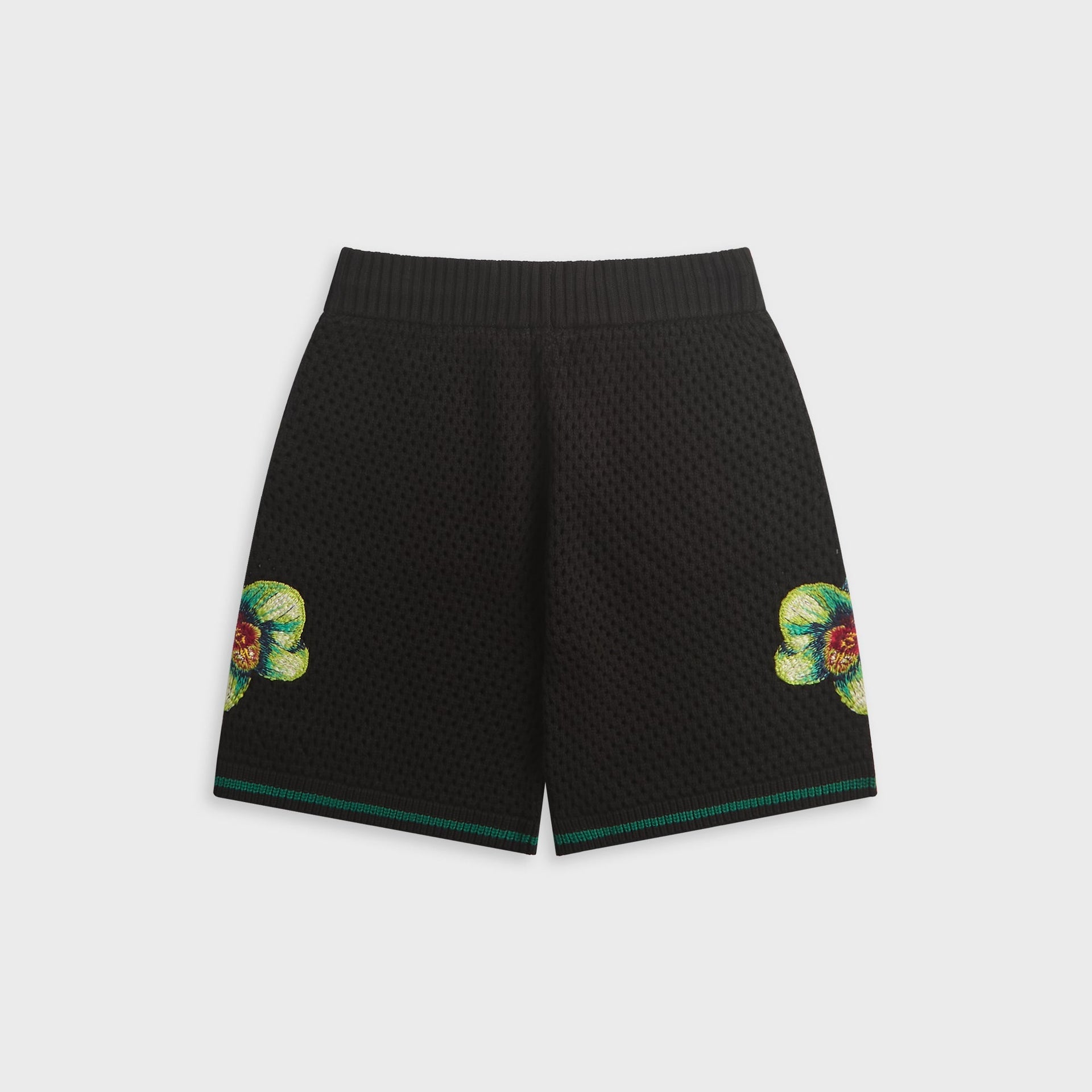 Casablanca Glitch Orchid Embroidered Crochet Short - Black
