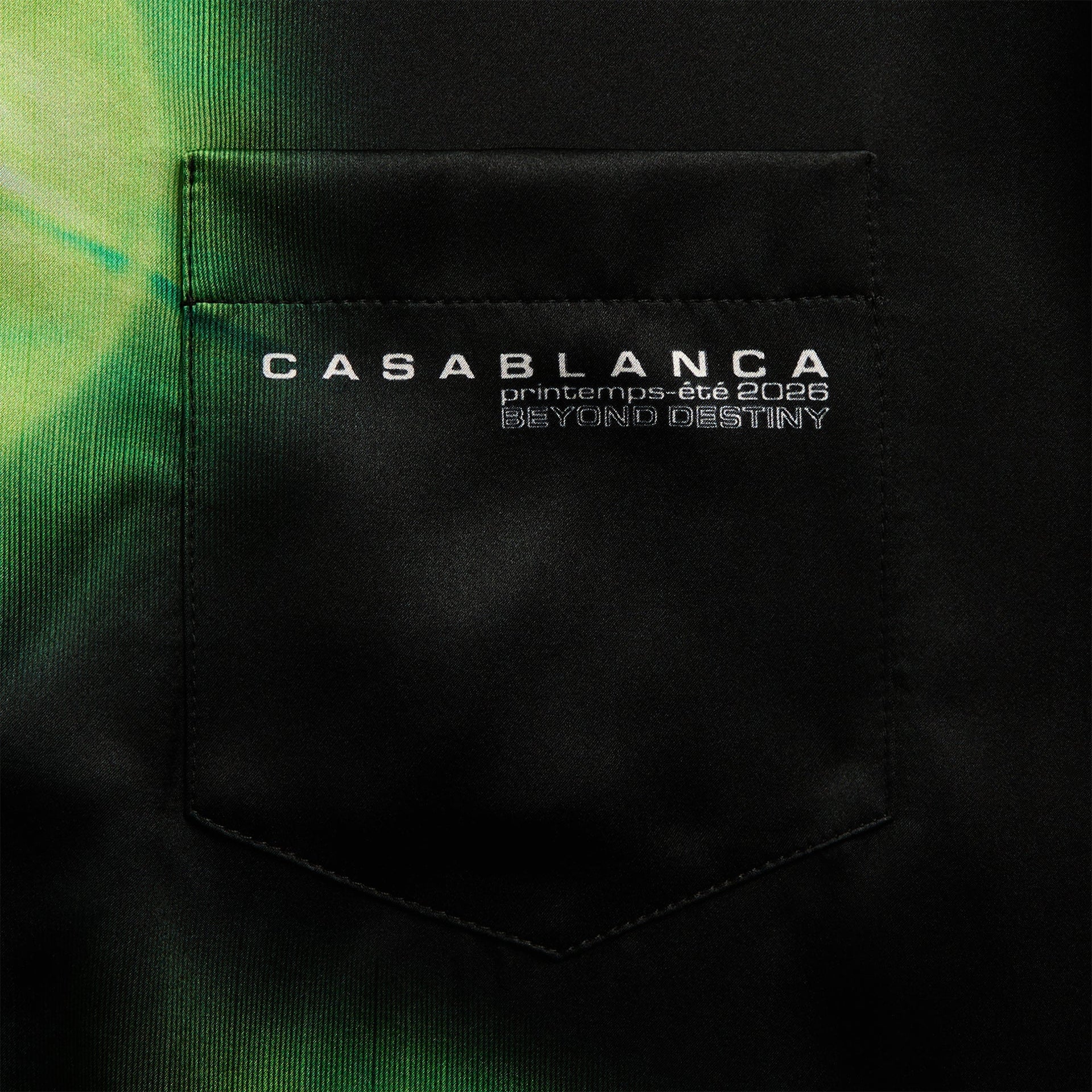 Casablanca Orchid Glitch Short Sleeve Silk Shirt - Black