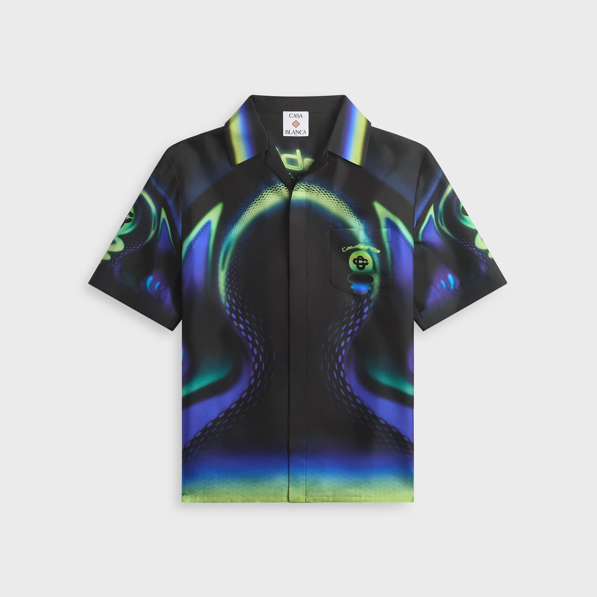 Casablanca Dots Short Sleeve Linen Shirt - White