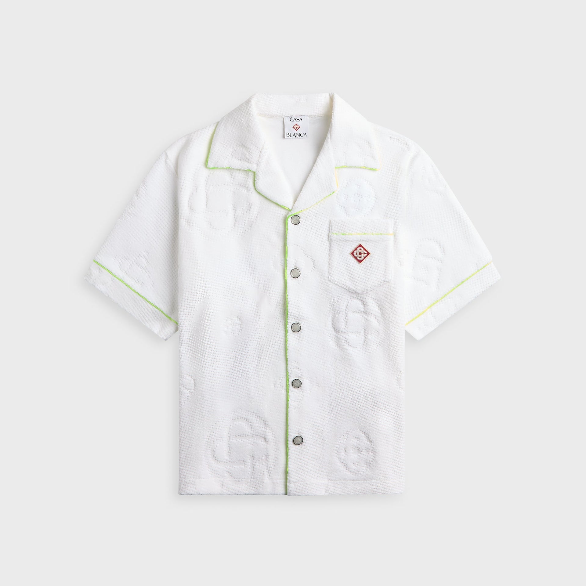 Casablanca Towelling Monogram Short Sleeve Shirt - Green