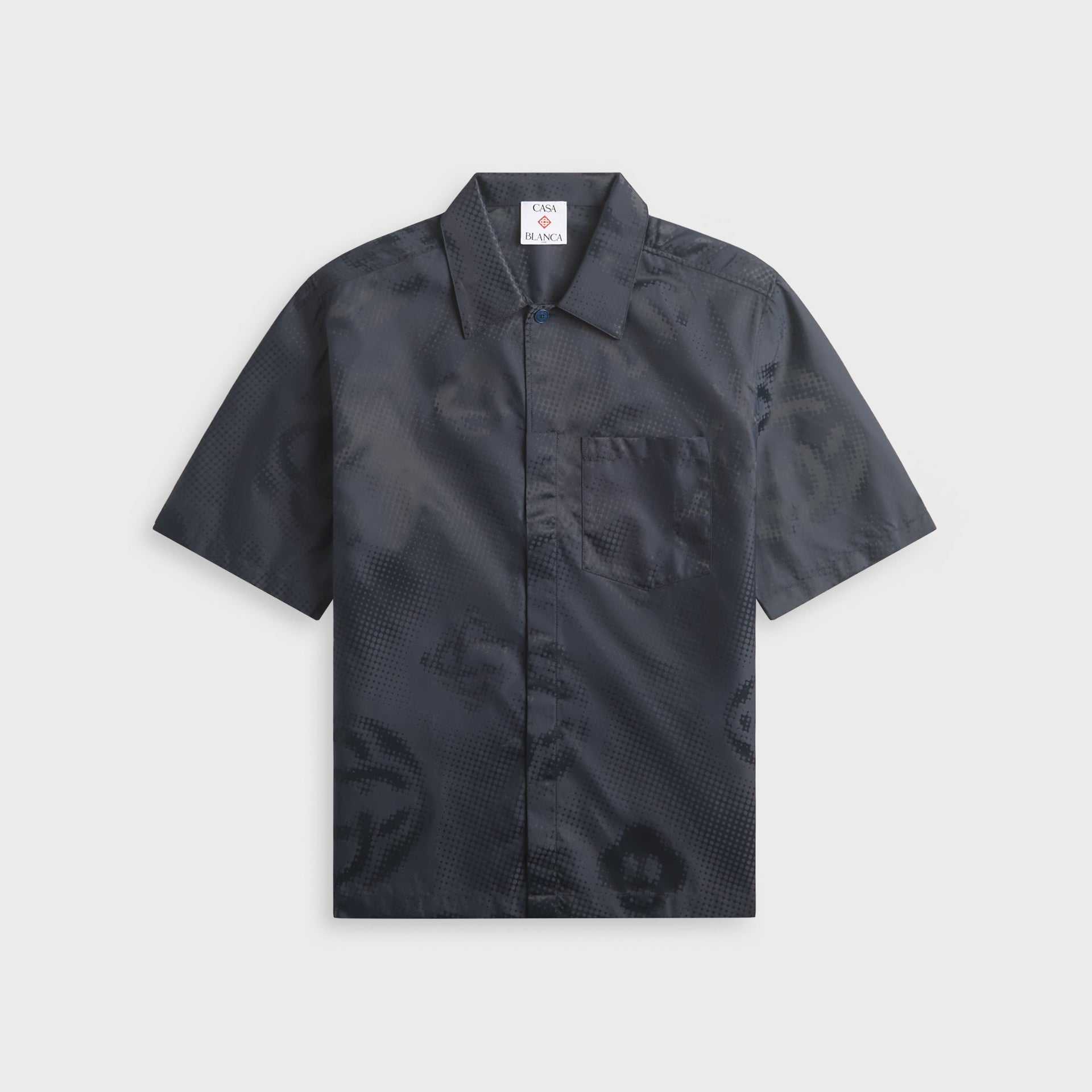 Casablanca Half Tone Monogram Short Sleeve Shirt - Navy