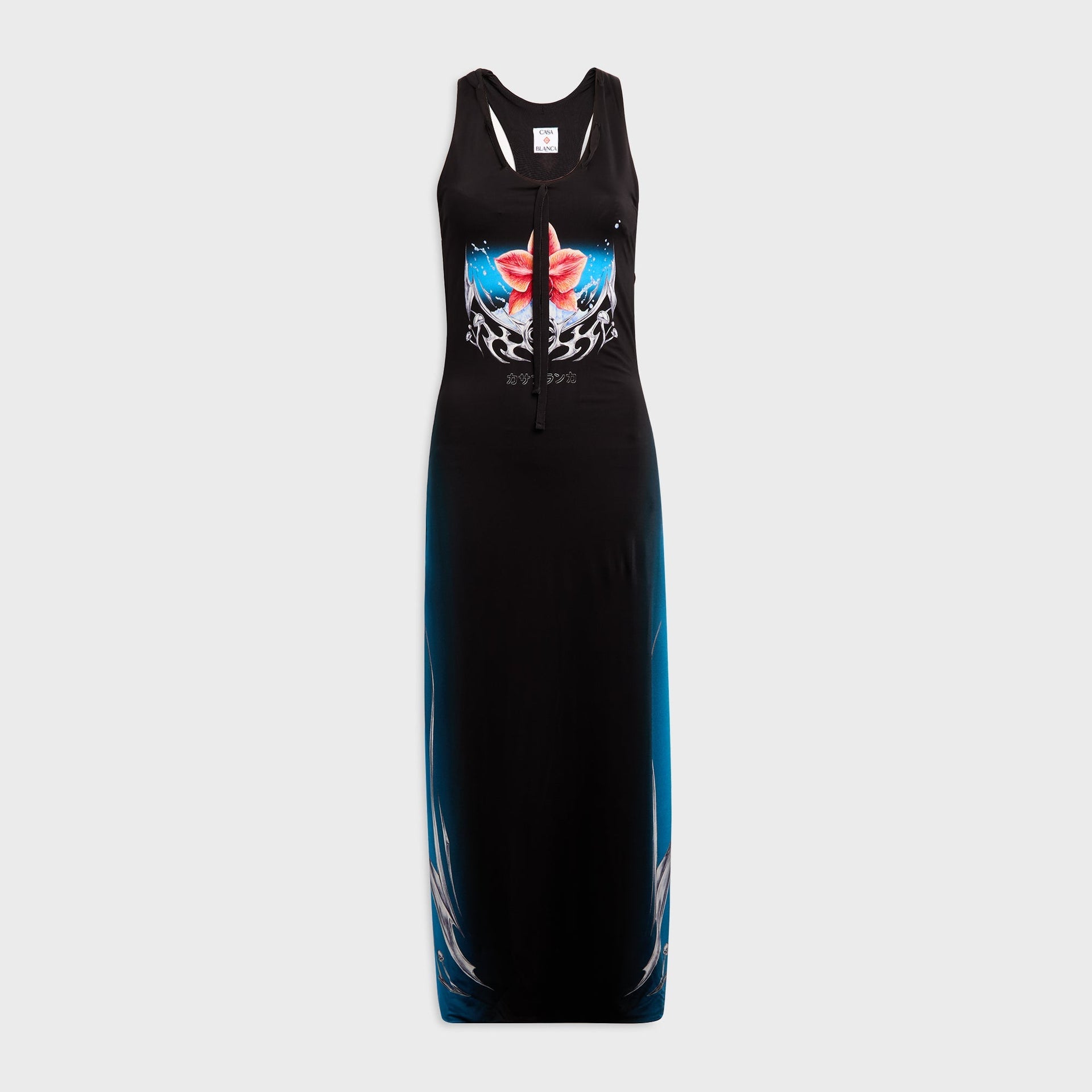 Casablanca Slinky Jersey Blades Dress - Black