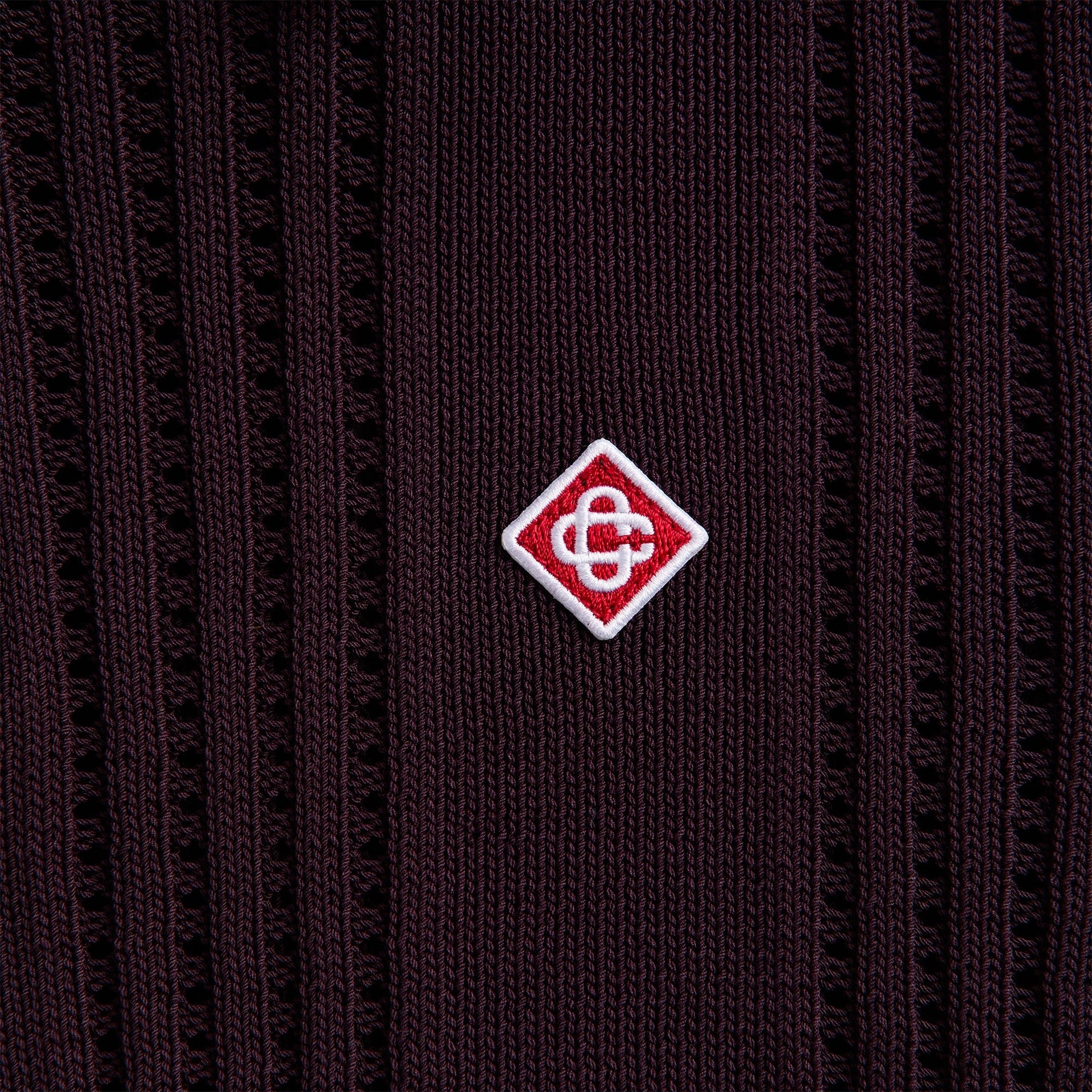 Casablanca Short Sleeve Polo - Cotton Aubergine