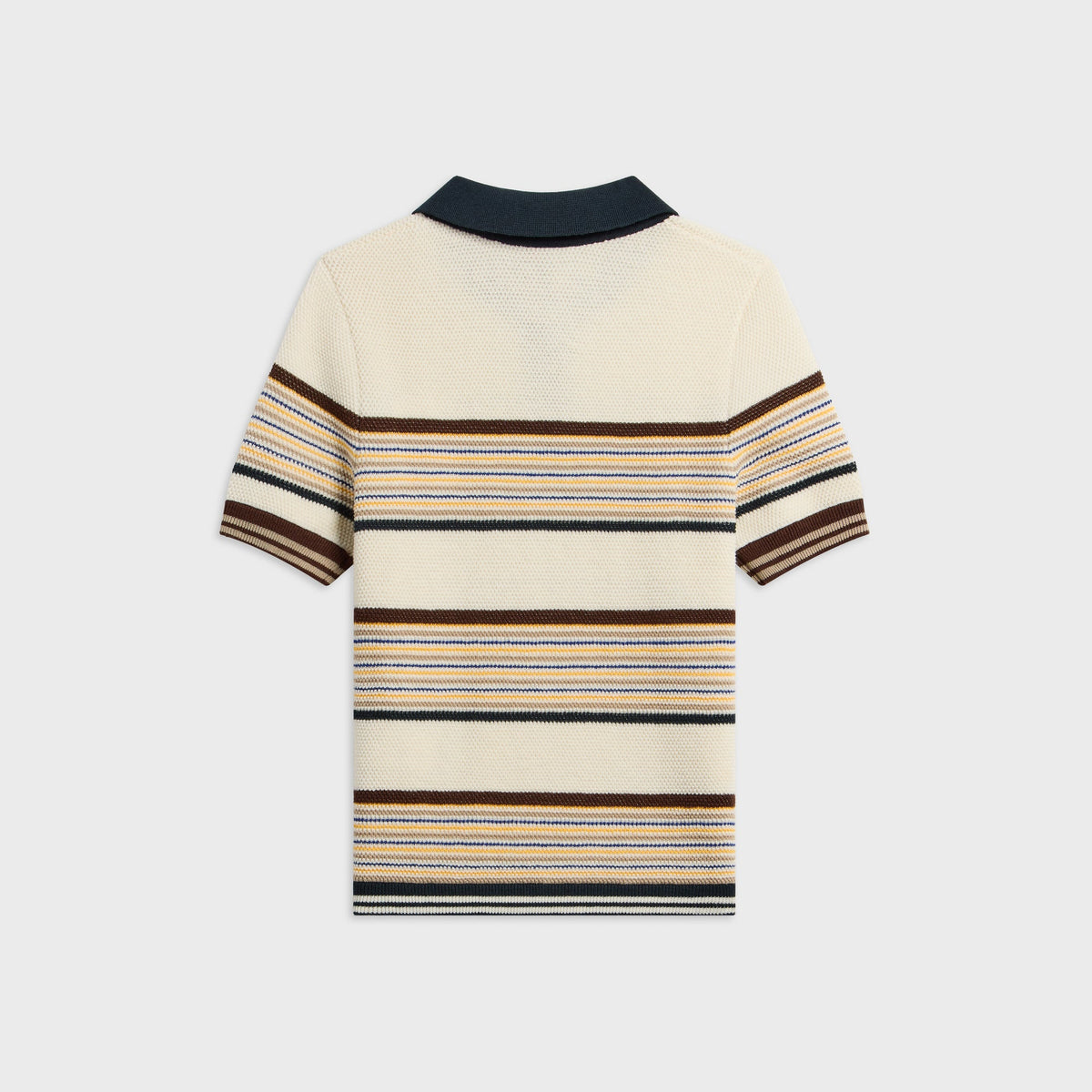 Casablanca Café Culture Wool Stripe Short Sleeve Polo Shirt - Multi