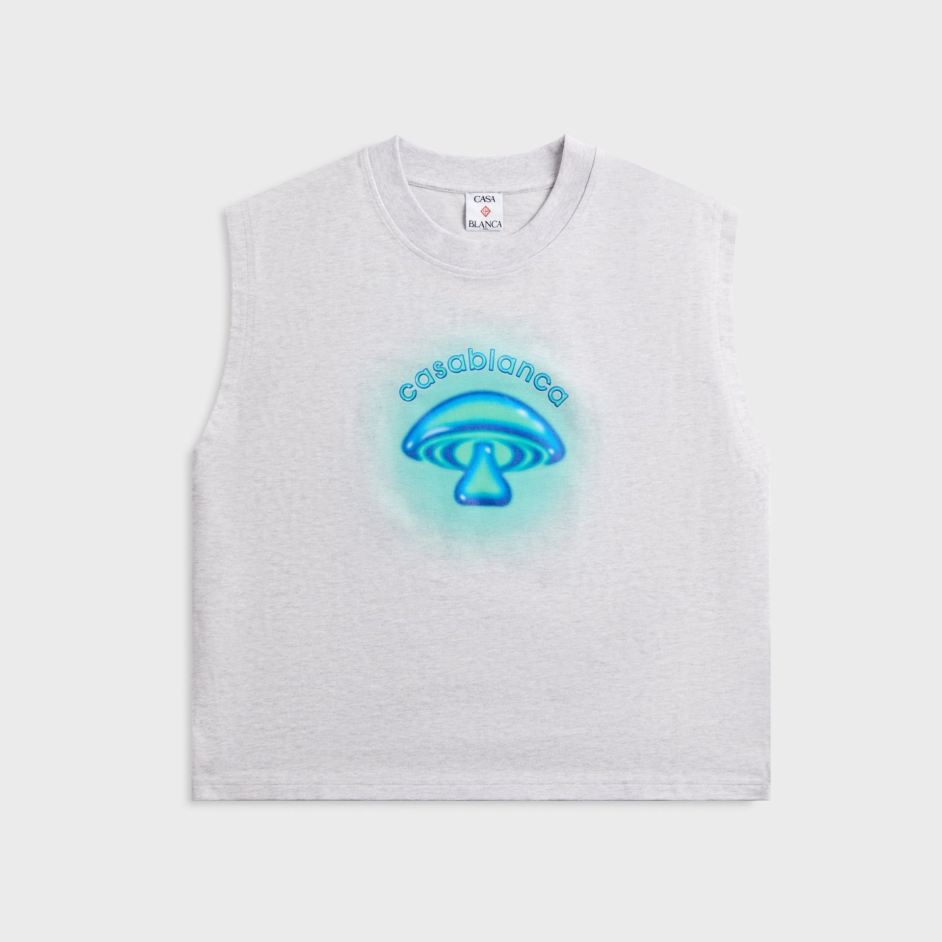 Casablanca Airbrush Mushroom Sleeveless Tee - Grey