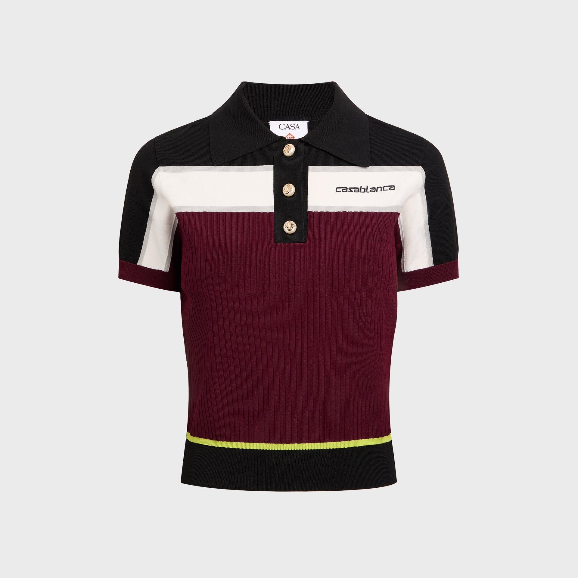 Casablanca Striped Polo Shirt - Burgundy