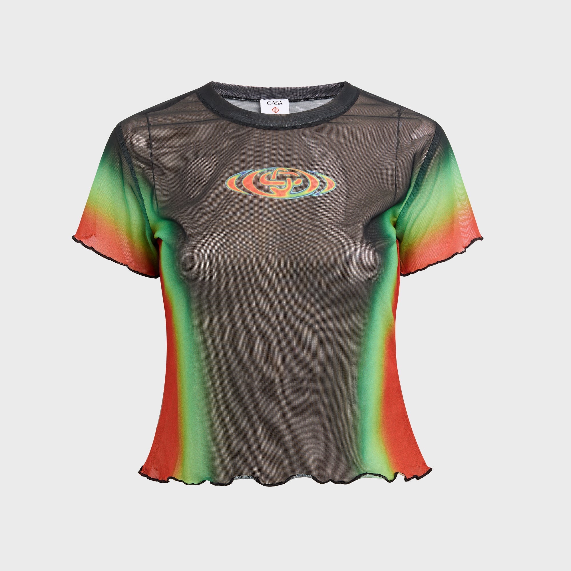 Casablanca Scallop Short Sleeve Printed Mesh Tee - Multi – Kith