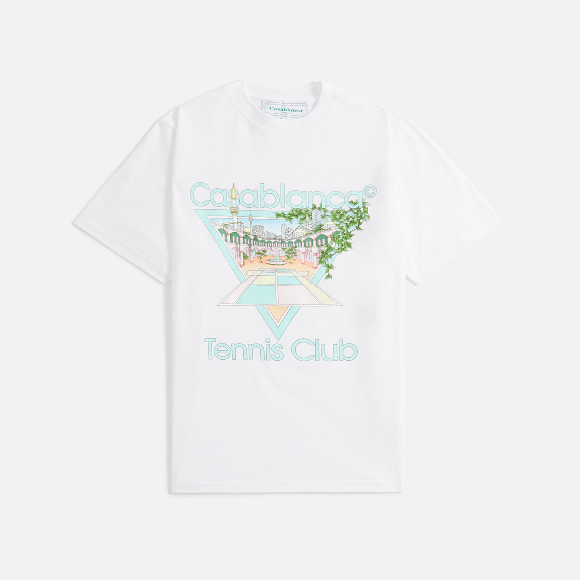 Casablanca Tennis Club Icon Pastelle Printed Tee - White