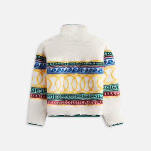 Casablanca Jacquard Faux Fur Pullover Jacket - Multi