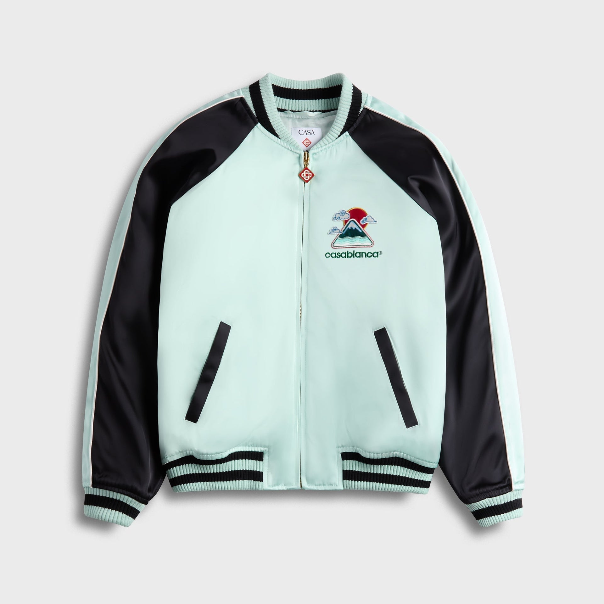 Casablanca Bomber Jacket in Satin Mint